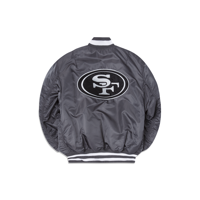 Alpha Industries X San Francisco 49ers Gray MA-1 Bomber Jacket - Image 2