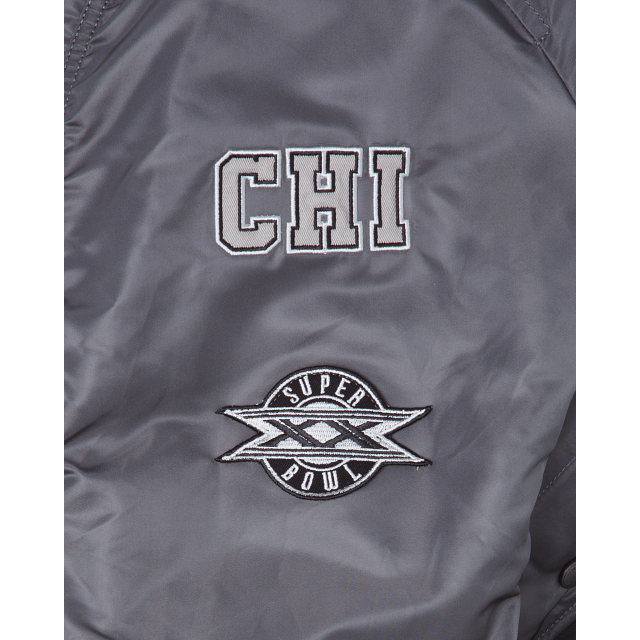 Alpha Industries X Chicago Bears Gray MA-1 Bomber Jacket - Image 4
