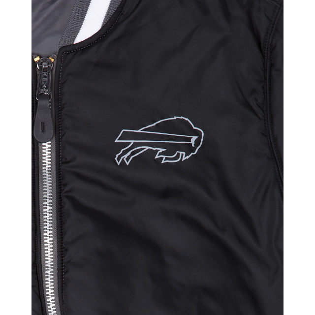 Alpha Industries X Buffalo Bills Gray MA-1 Bomber Jacket - Image 8