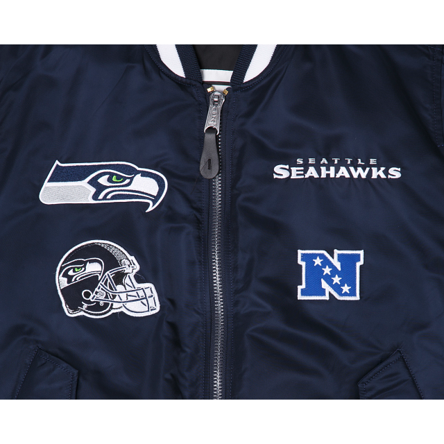 Alpha Industries X Seattle Seahawks MA-1 Bomber Jacket - Image 3