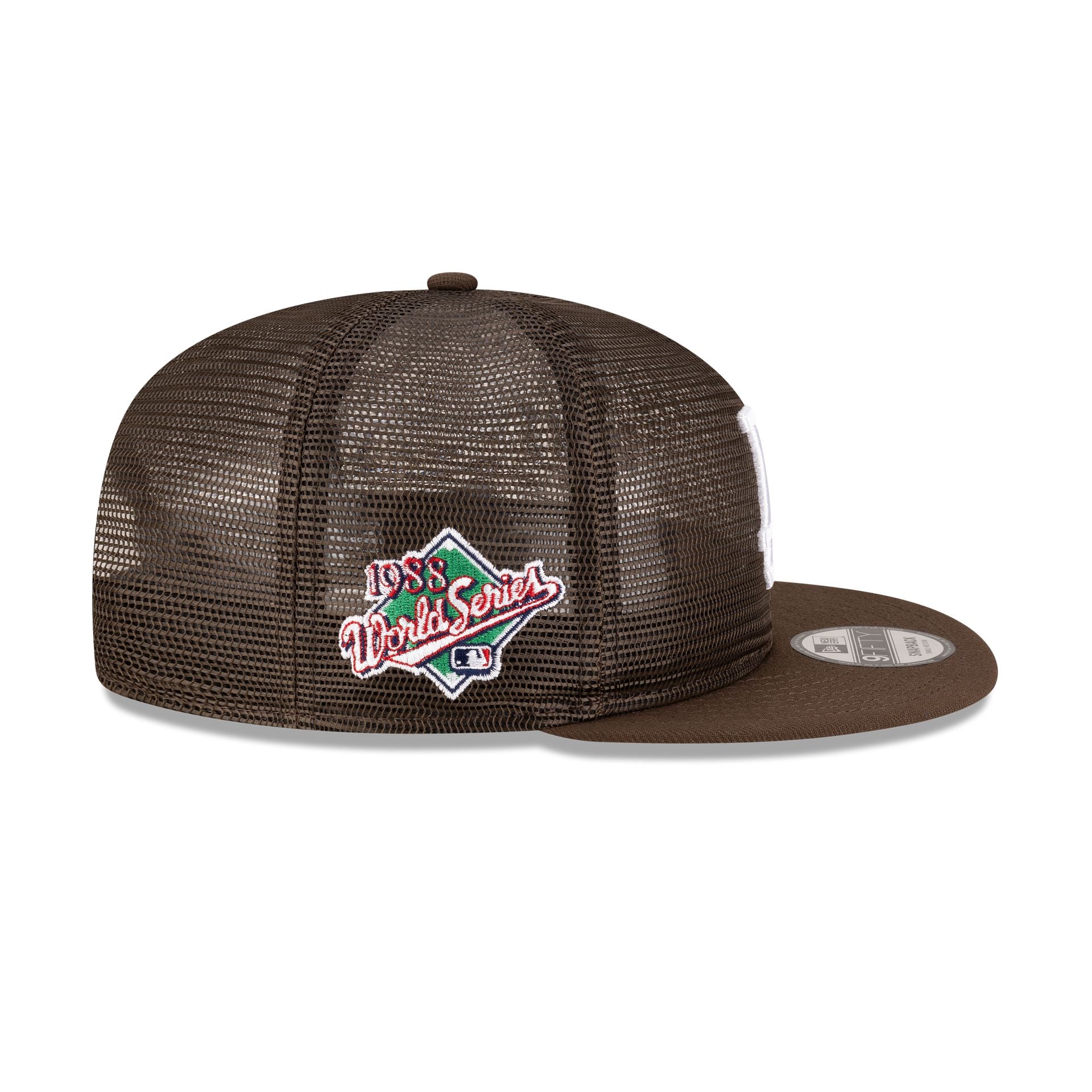 Los Angeles Dodgers Chocolate Mesh 9FIFTY Snapback Hat - Image 4