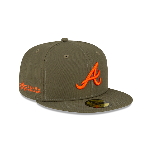 Alpha Industries X Atlanta Braves Green 59FIFTY Fitted Hat - Image 3