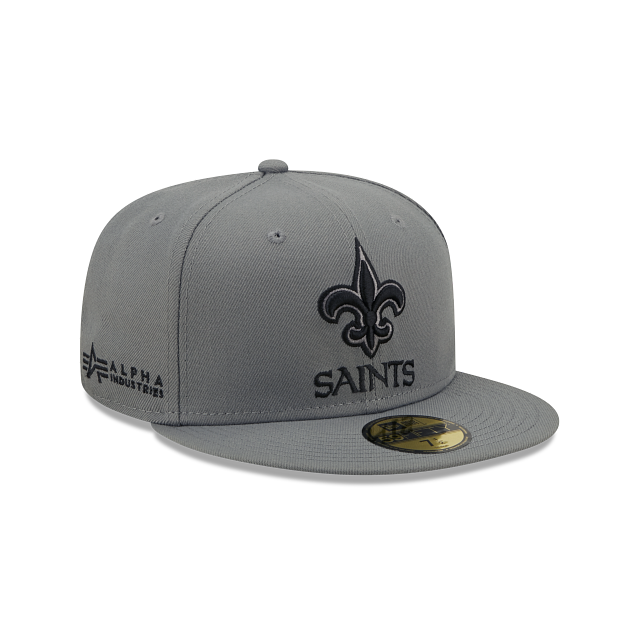 Alpha Industries X New Orleans Saints Gray 59FIFTY Fitted Hat - Image 3