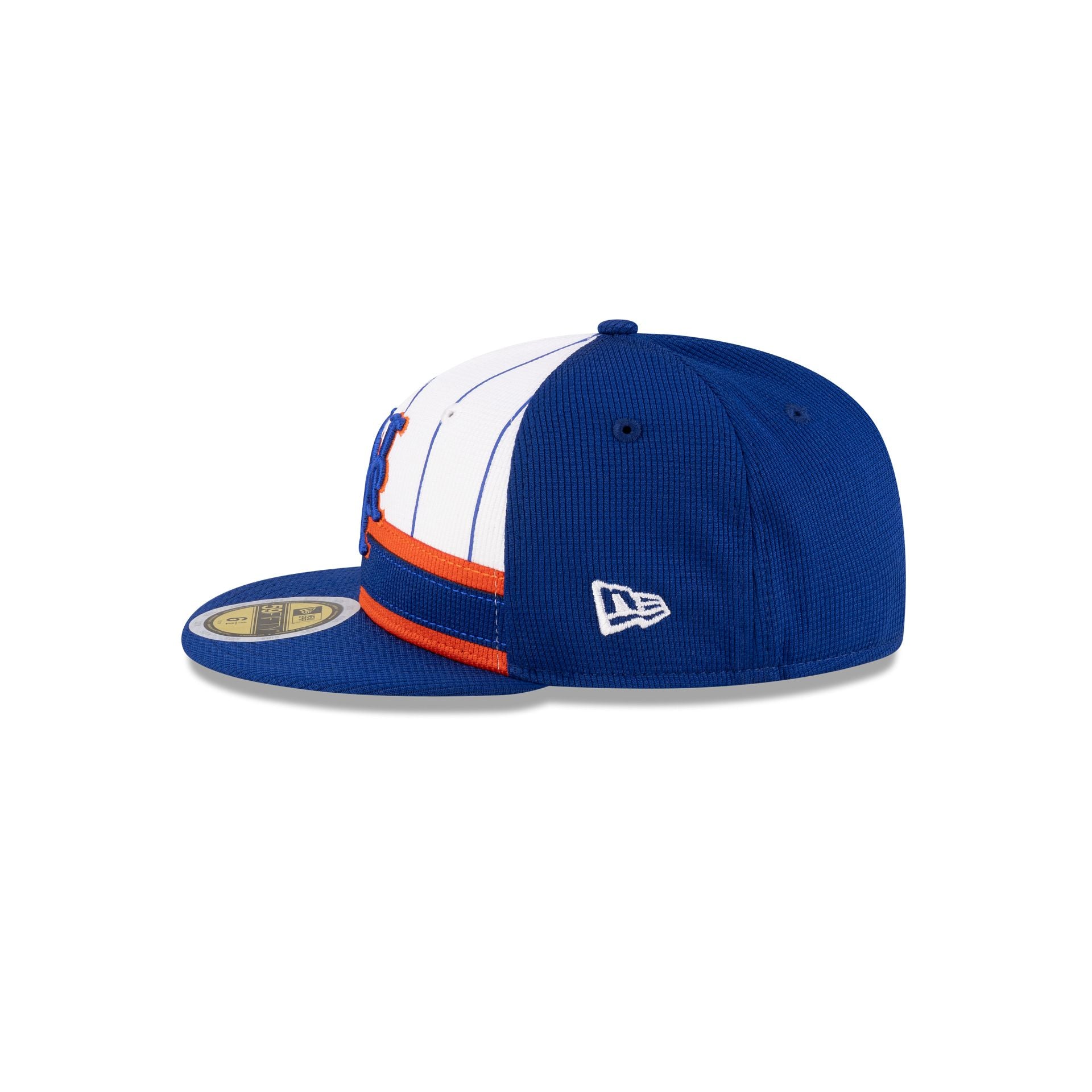 New York Mets 2025 Batting Practice Pinstripe Kids 59FIFTY Fitted Hat - Image 4