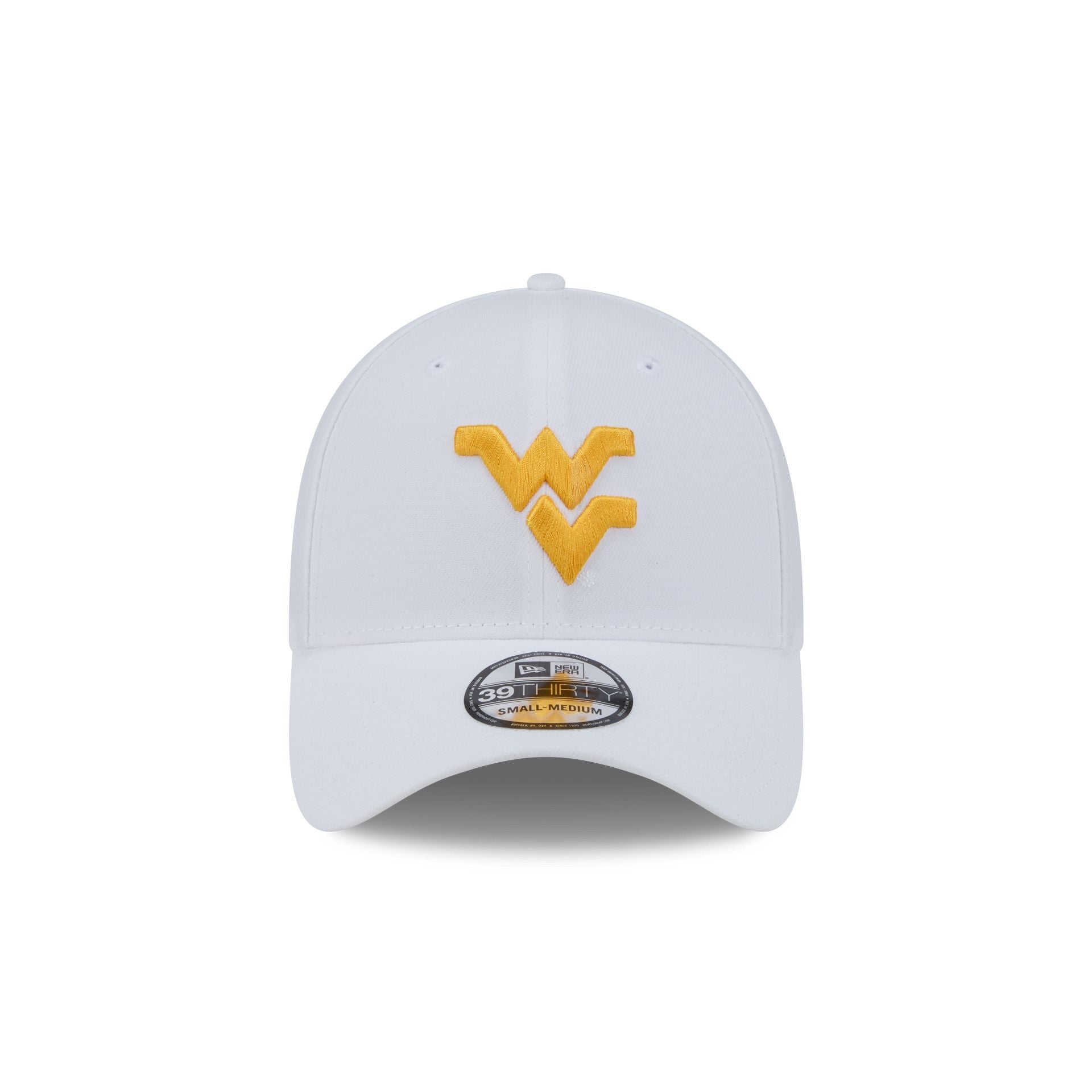West Virginia Mountaineers Optic White 39THIRTY Stretch Fit Hat - Image 2