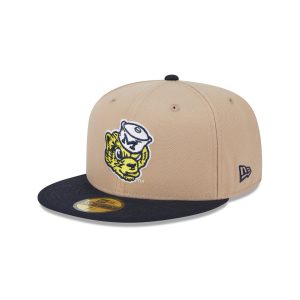 Michigan Wolverines Camel College Vault 59FIFTY Fitted Hat