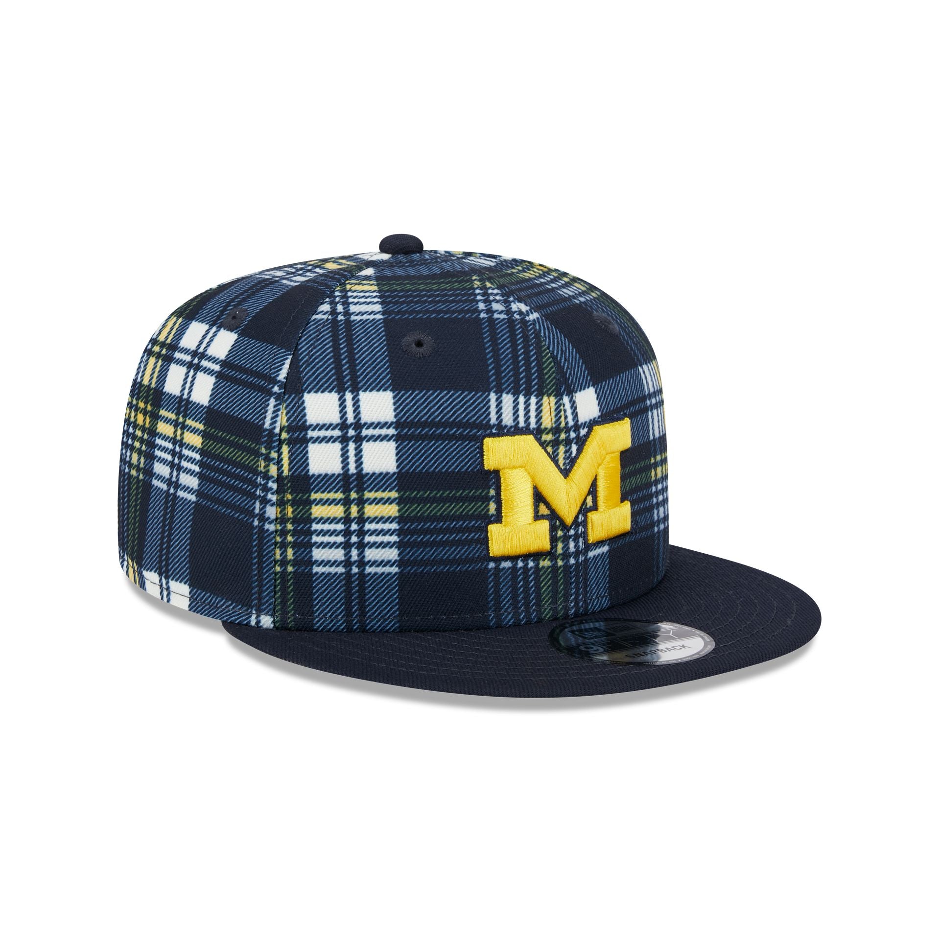 Michigan Wolverines Plaid 9FIFTY Snapback Hat - Image 3