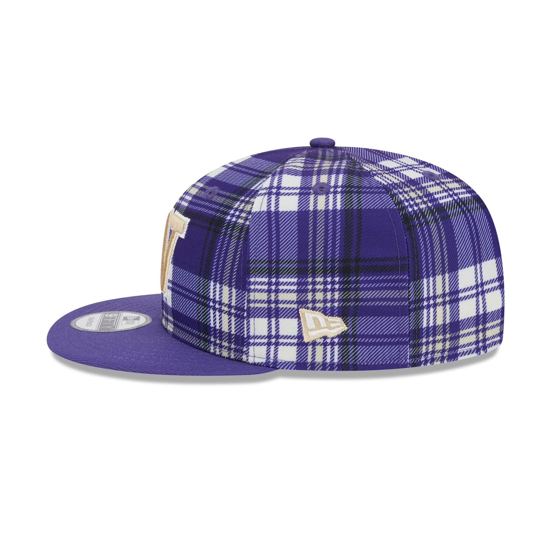 Washington Huskies Plaid 9FIFTY Snapback Hat - Image 4