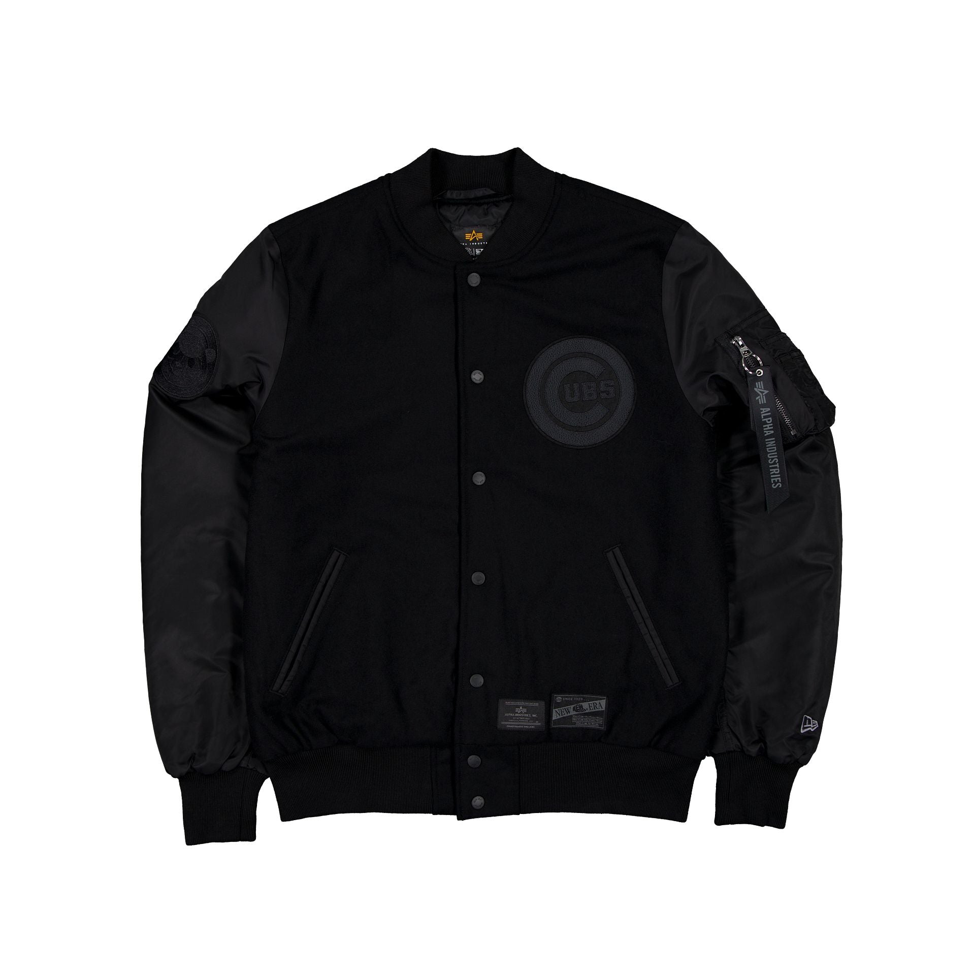 Alpha Industries x Chicago Cubs MA-1 Wool Varsity Jacket Black - Image 2