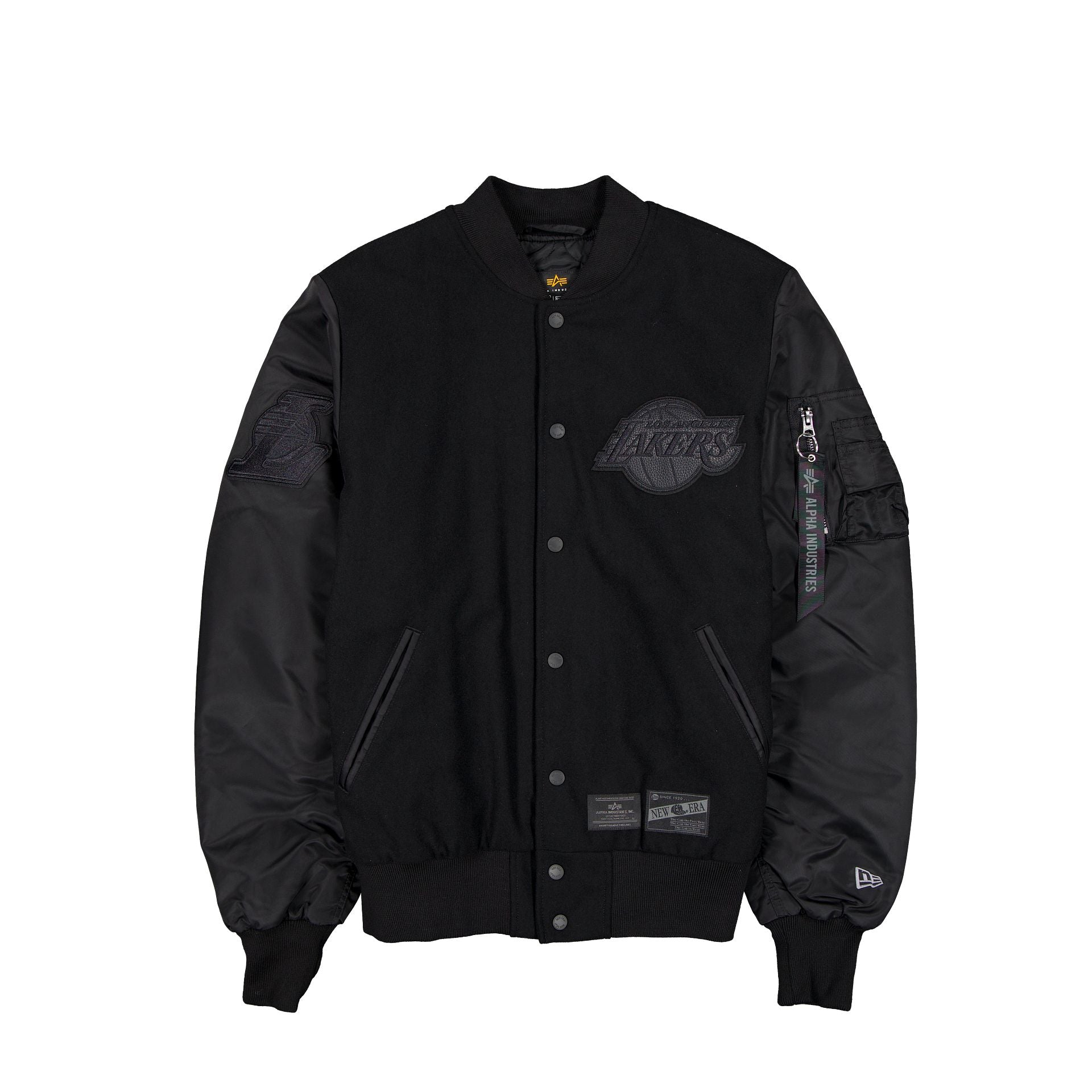 Alpha Industries x Los Angeles Lakers MA-1 Wool Varsity Jacket Black - Image 2