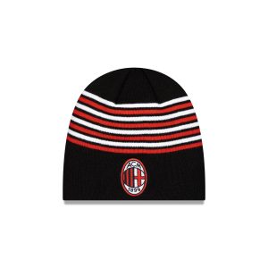 AC Milan Stripe Black Knit Beanie Hat
