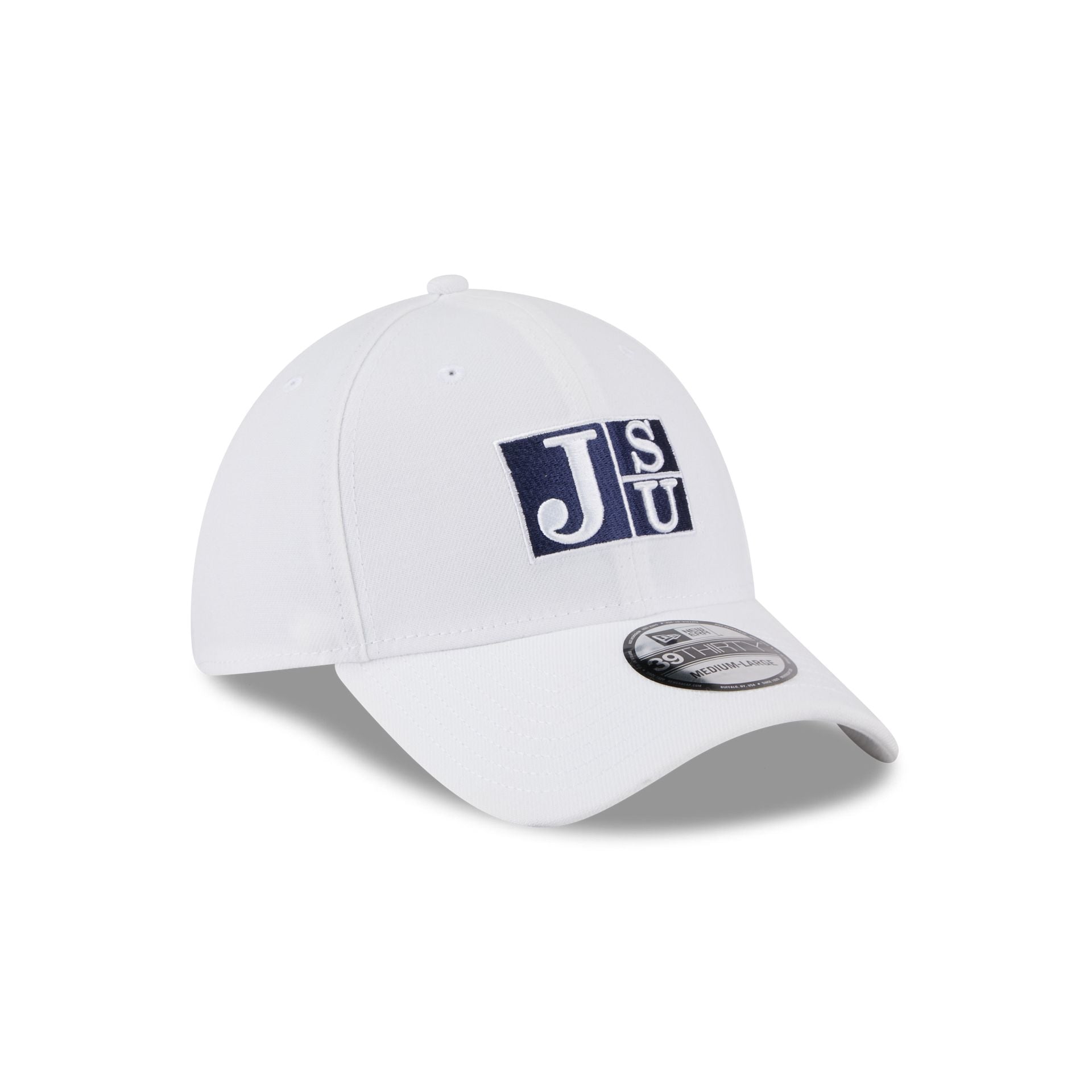 Jackson State Tigers Optic White 39THIRTY Stretch Fit Hat - Image 3