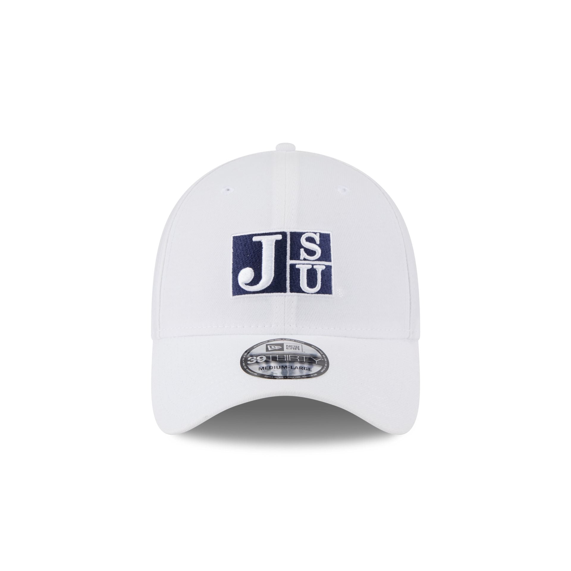 Jackson State Tigers Optic White 39THIRTY Stretch Fit Hat - Image 2