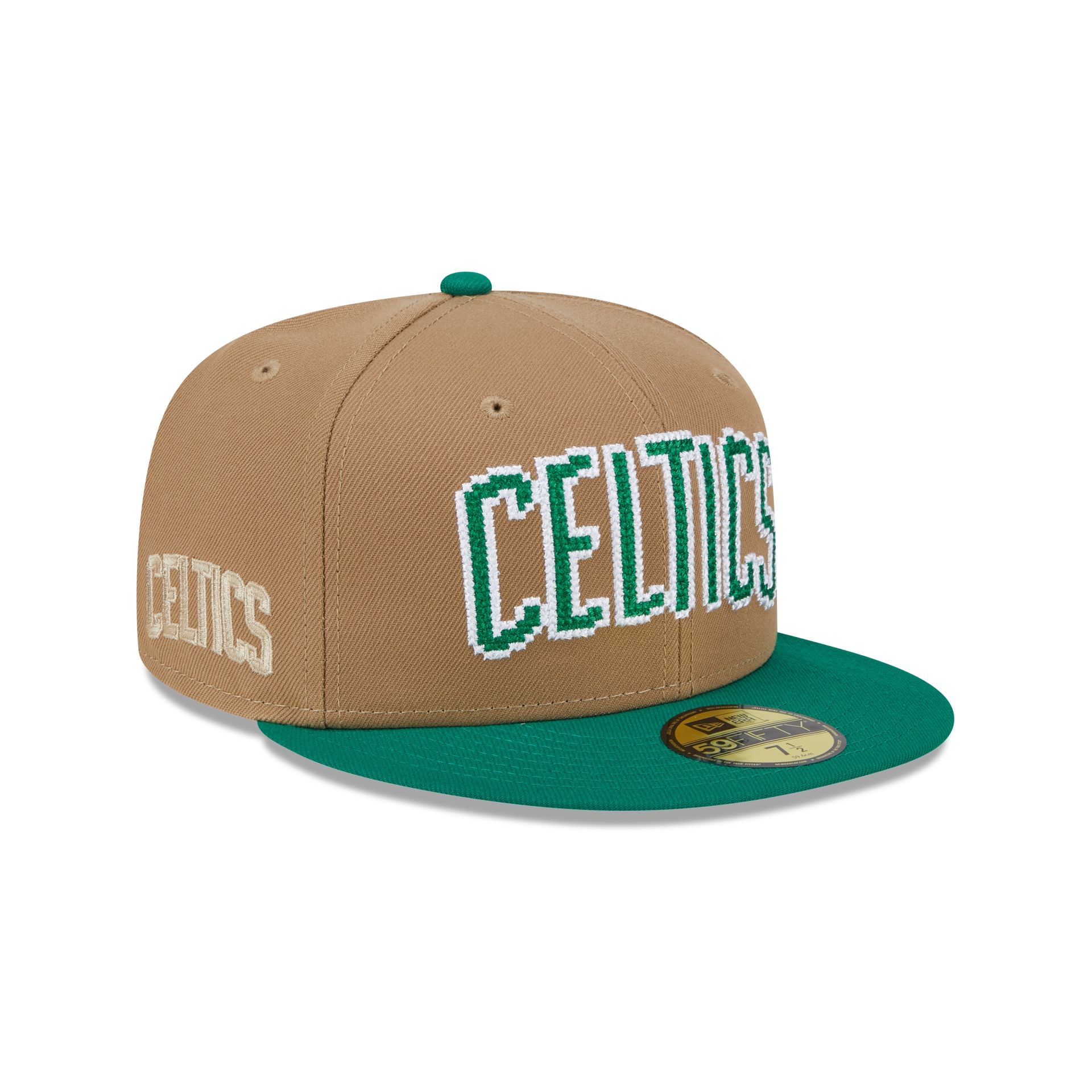 Boston Celtics Classic 8-Bit Wordmark 59FIFTY Fitted Hat - Image 3