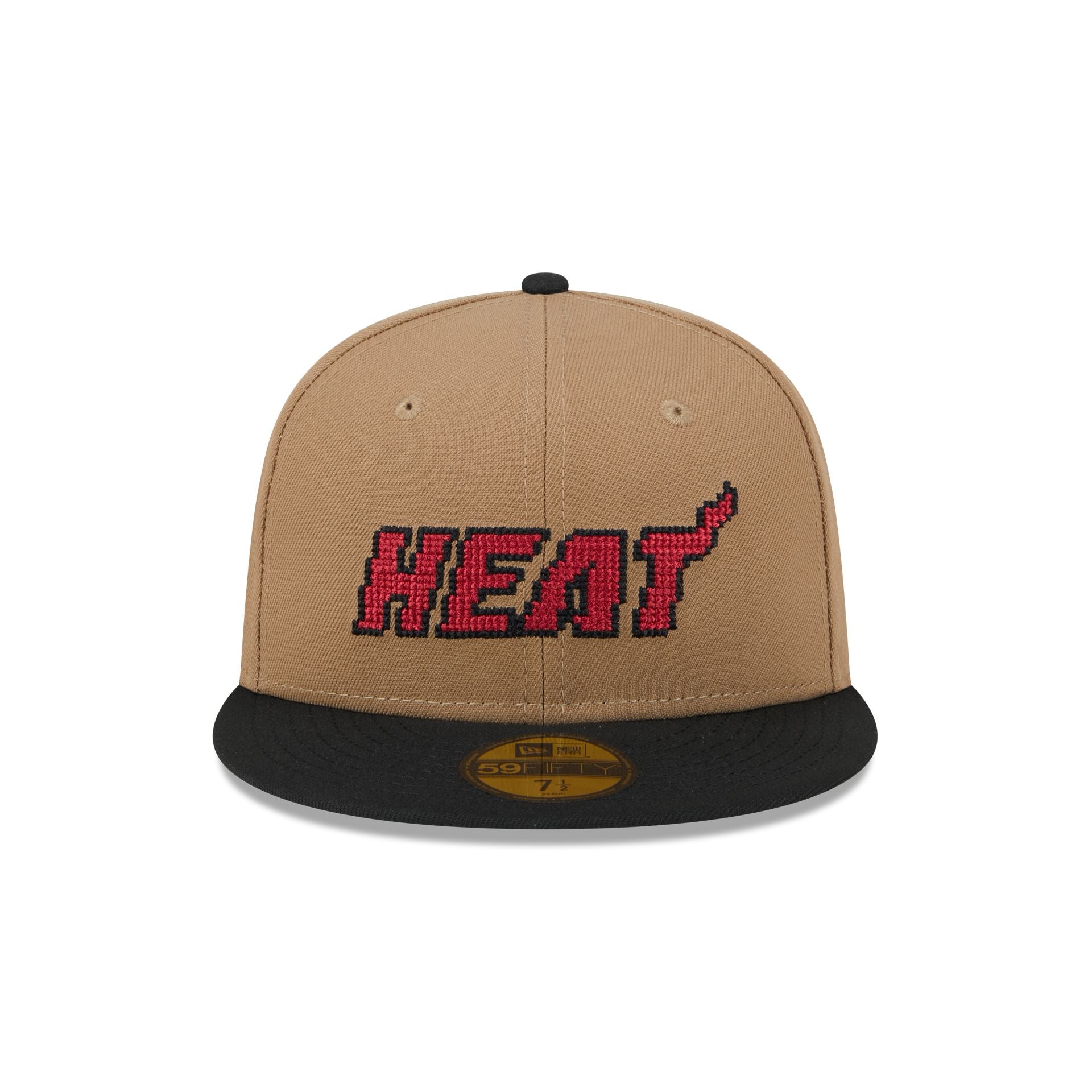 Miami Heat Classic 8-Bit Wordmark 59FIFTY Fitted Hat - Image 2