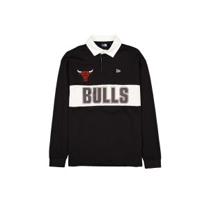Chicago Bulls Black Long Sleeve Rugby Shirt