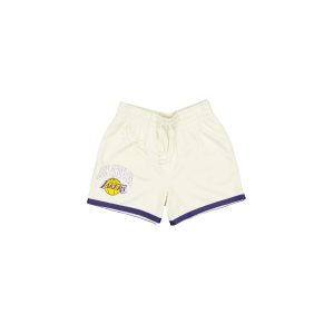 Los Angeles Lakers Off White Logo Shorts