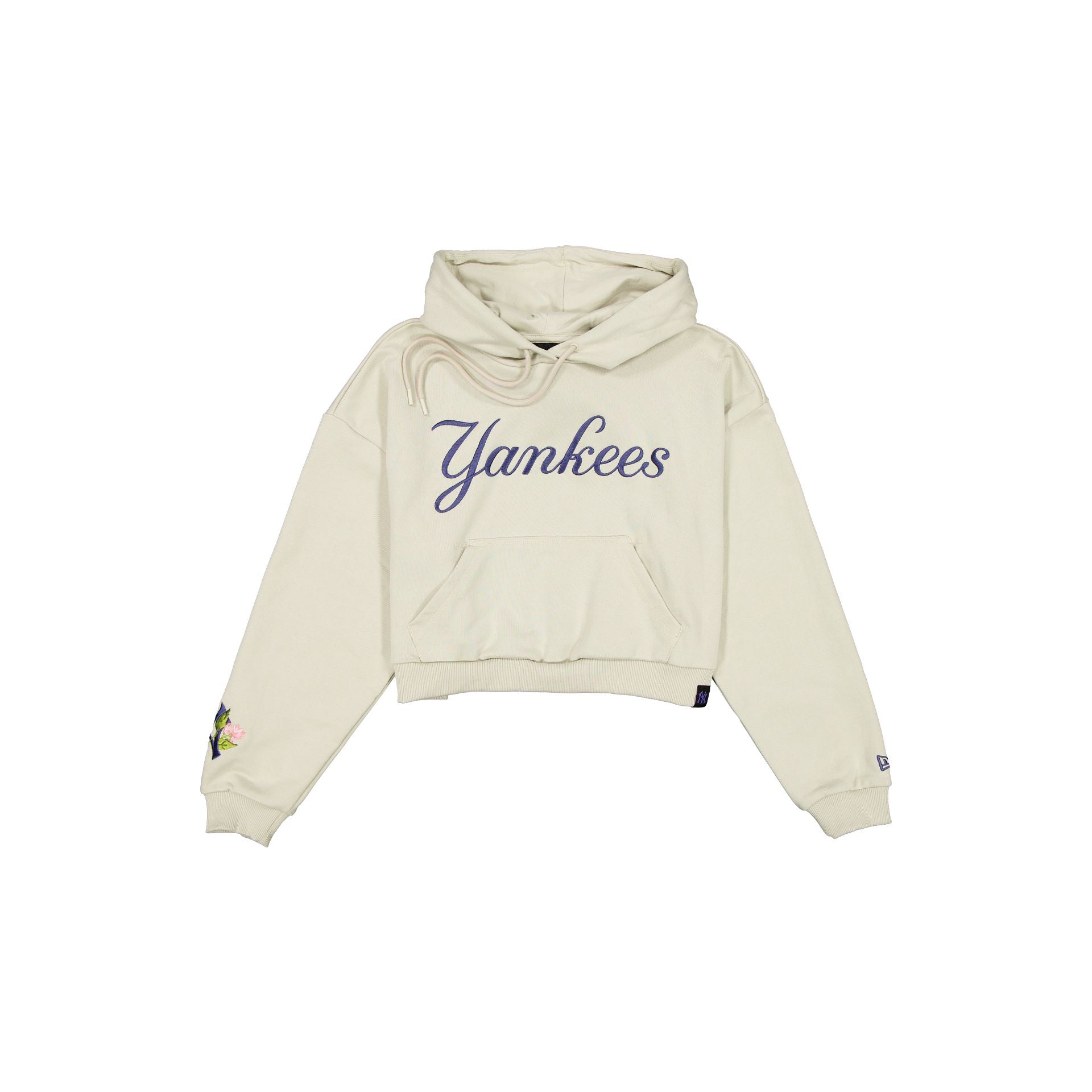 New York Yankees Women's Cropped Floral Stone Hoodie