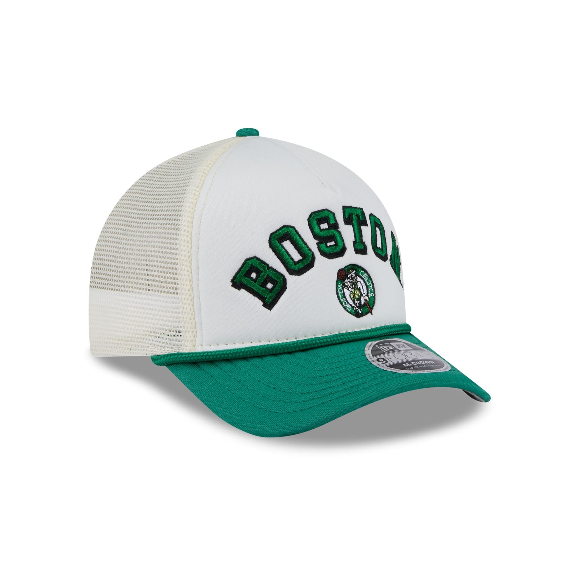 Boston Celtics Chrome Arch 9FORTY M-Crown A-Frame Trucker Hat - Image 3