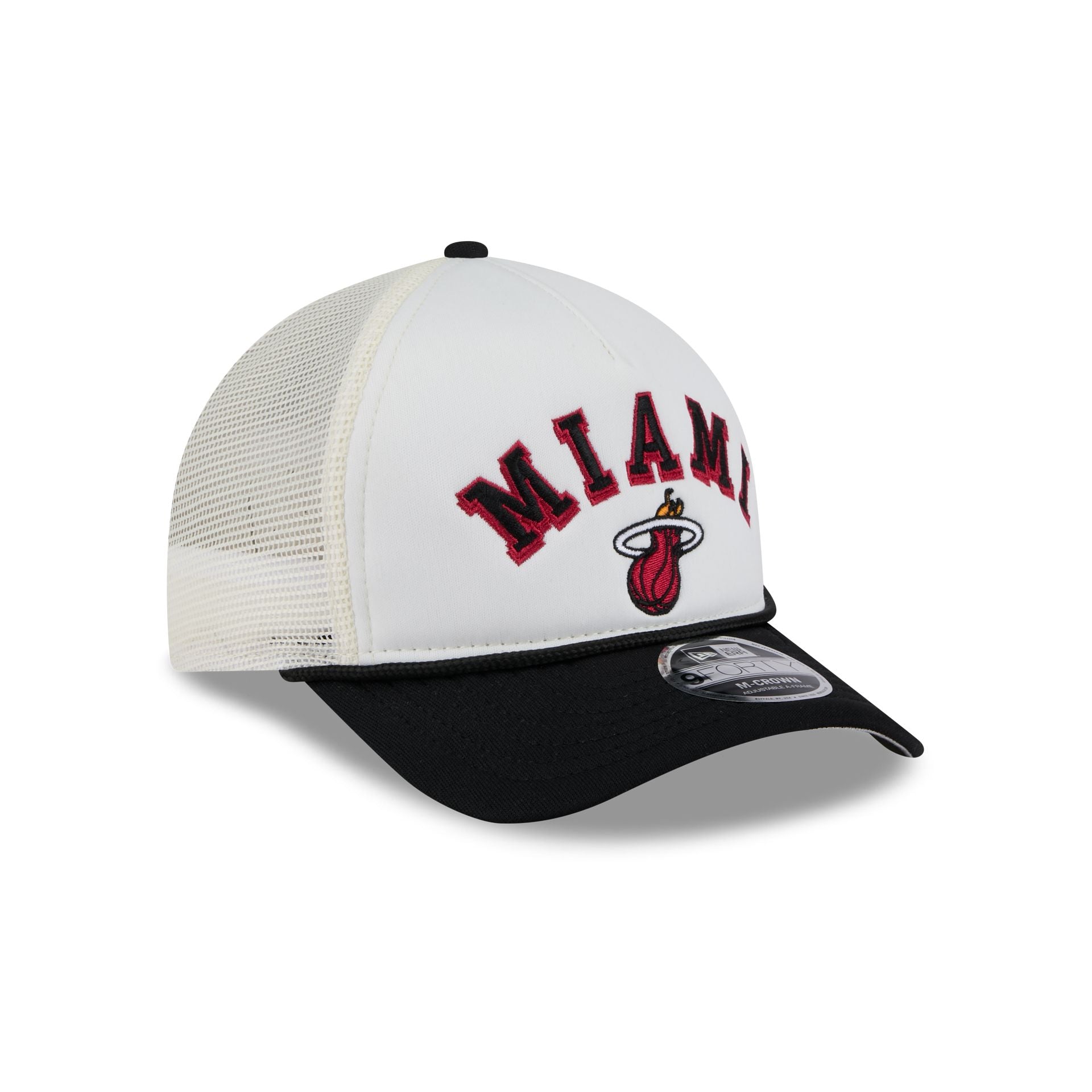 Miami Heat Chrome Arch 9FORTY M-Crown A-Frame Trucker Hat - Image 3