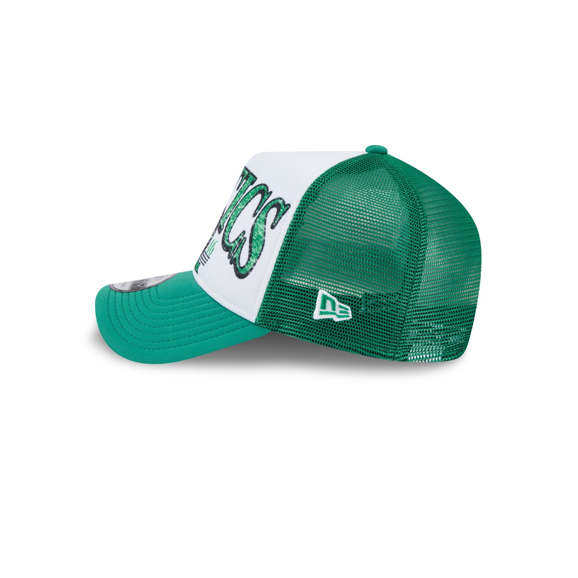 Boston Celtics Distressed 9FORTY A-Frame Trucker Hat - Image 4