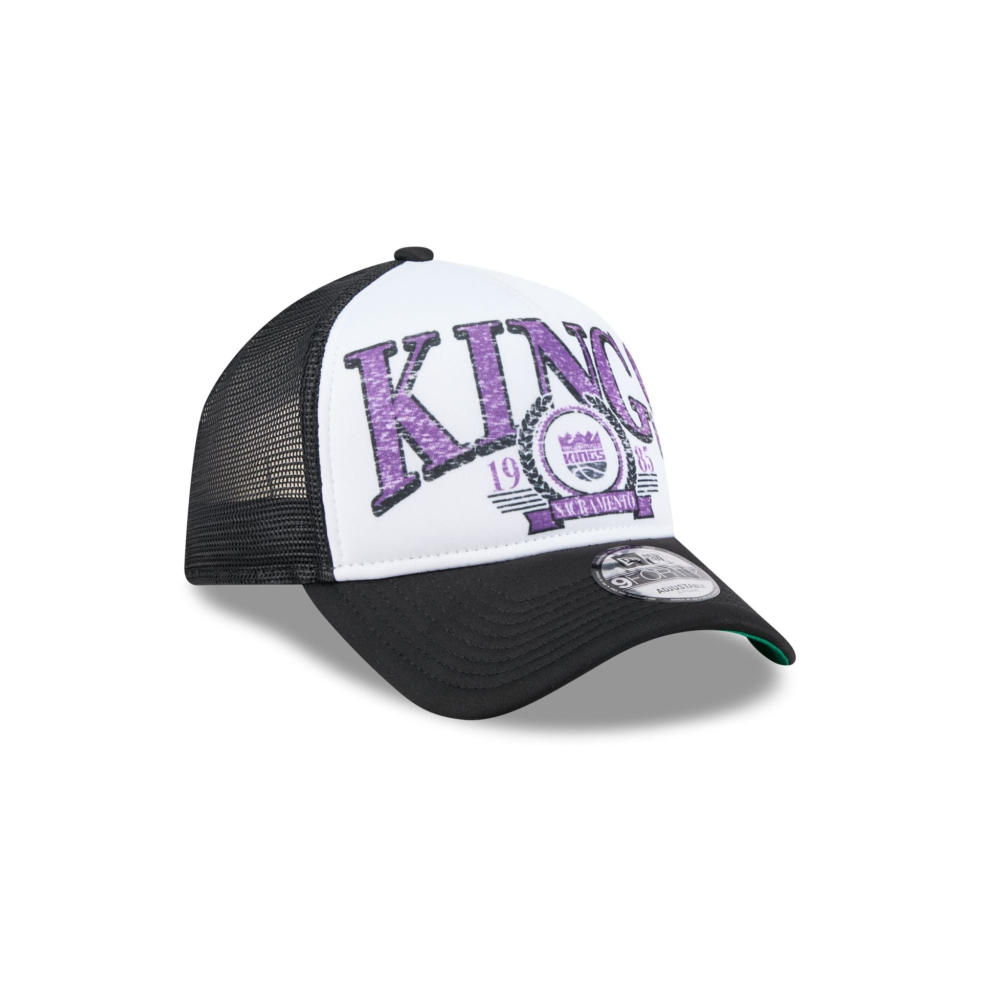 Sacramento Kings Distressed 9FORTY A-Frame Trucker Hat - Image 3