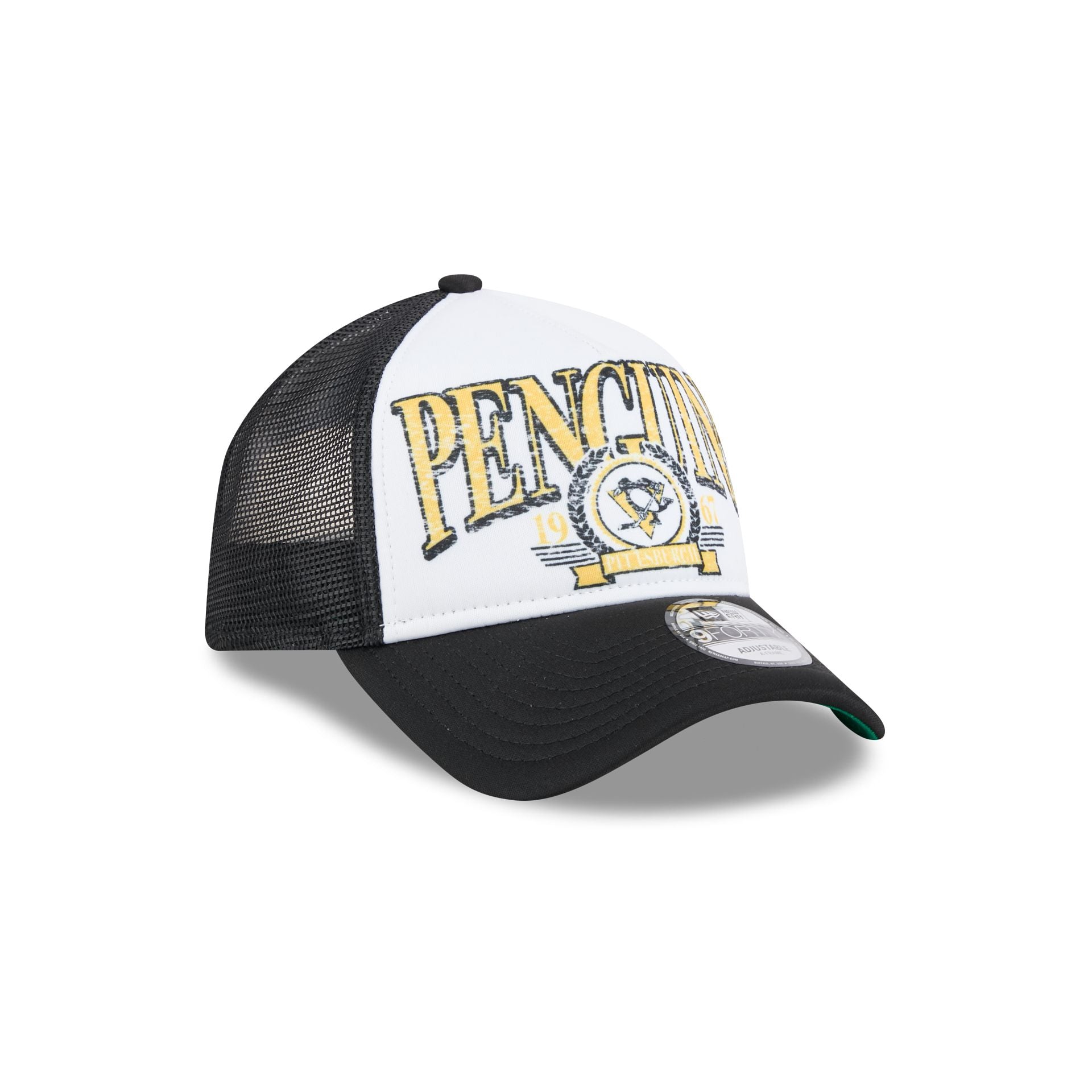 Pittsburgh Penguins Distressed 9FORTY A-Frame Trucker Hat - Image 3