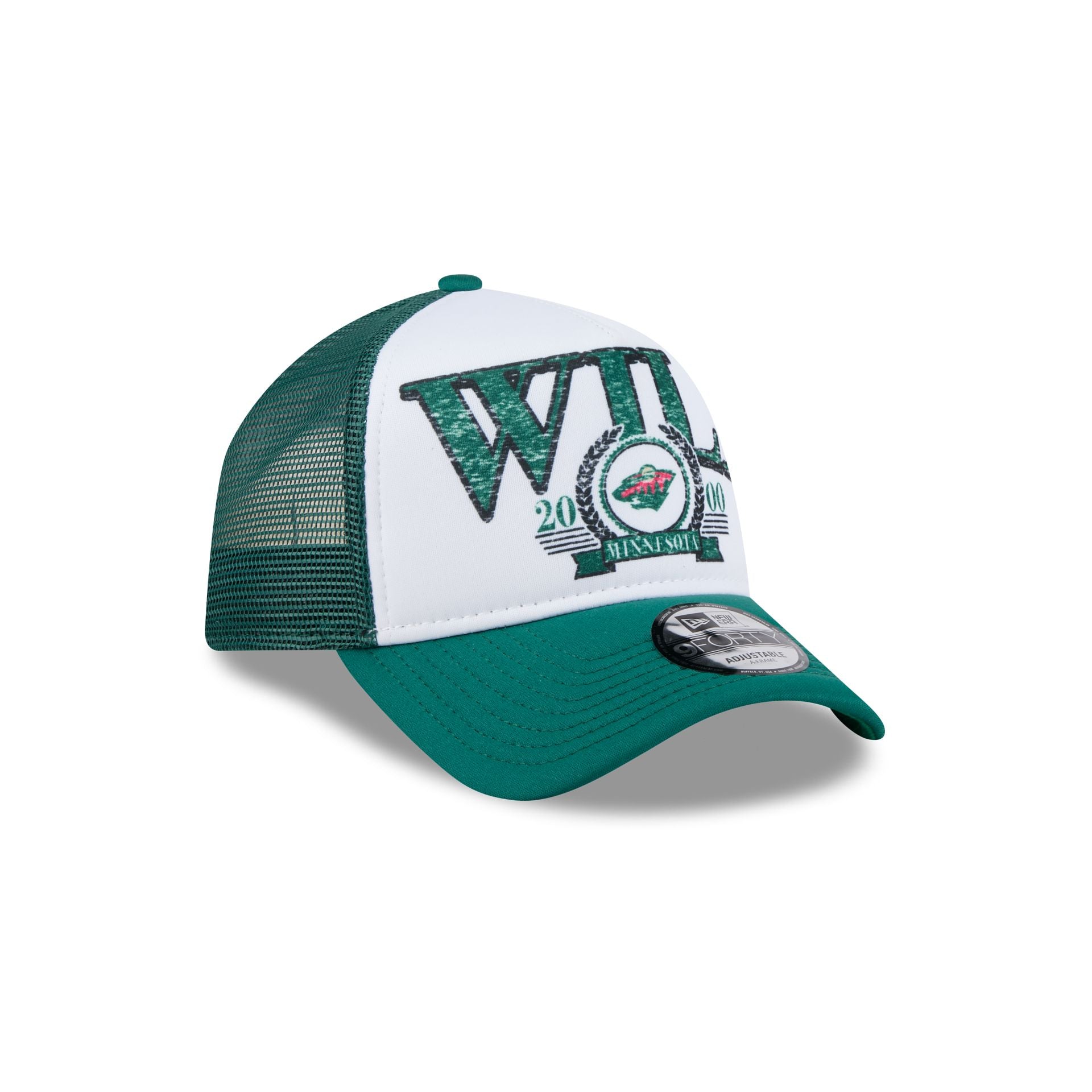 Minnesota Wild Distressed 9FORTY A-Frame Trucker Hat - Image 3