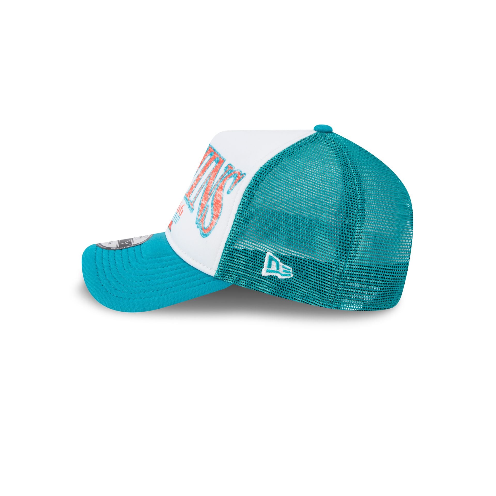 Miami Dolphins Distressed 9FORTY A-Frame Trucker Hat - Image 4