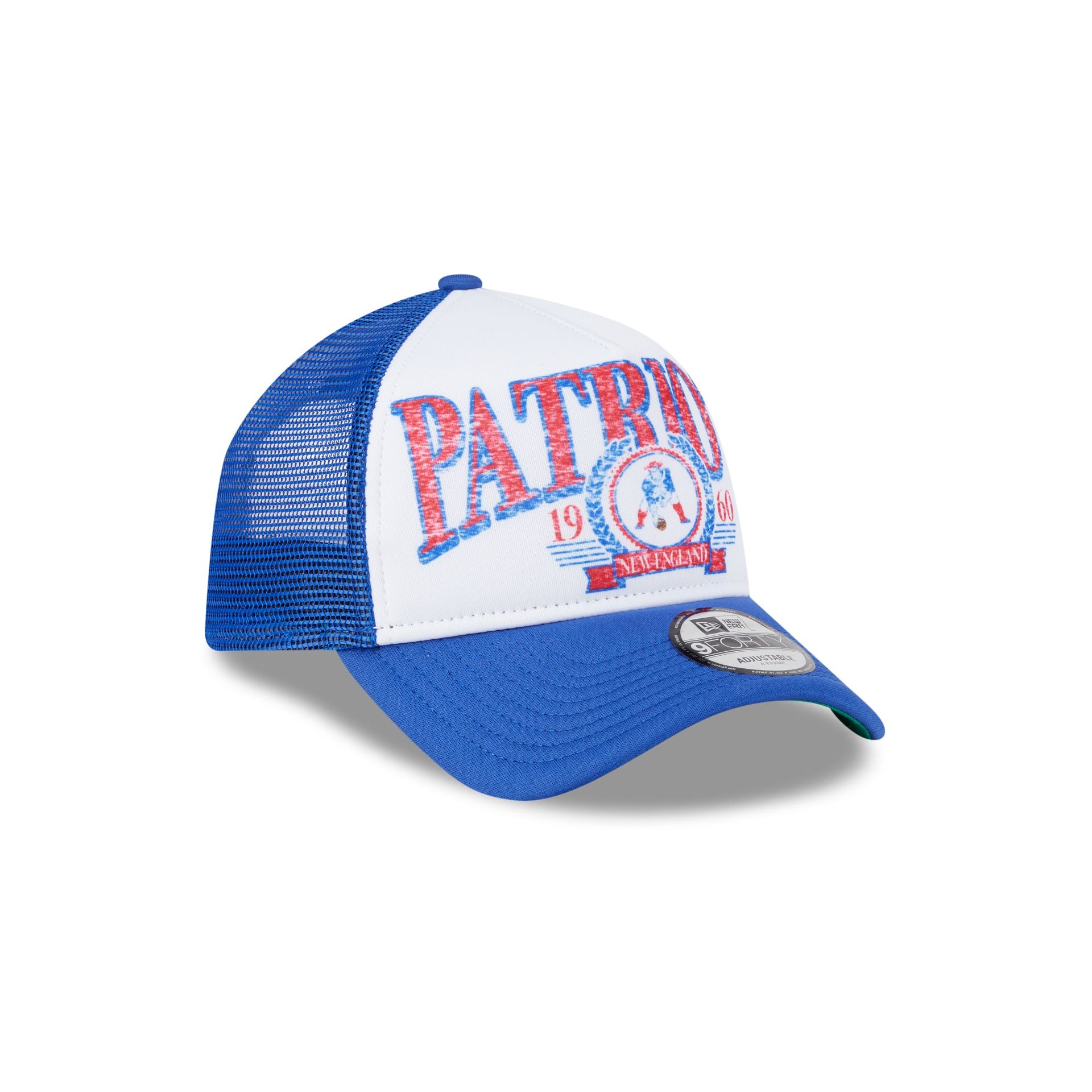New England Patriots Distressed 9FORTY A-Frame Trucker Hat - Image 3