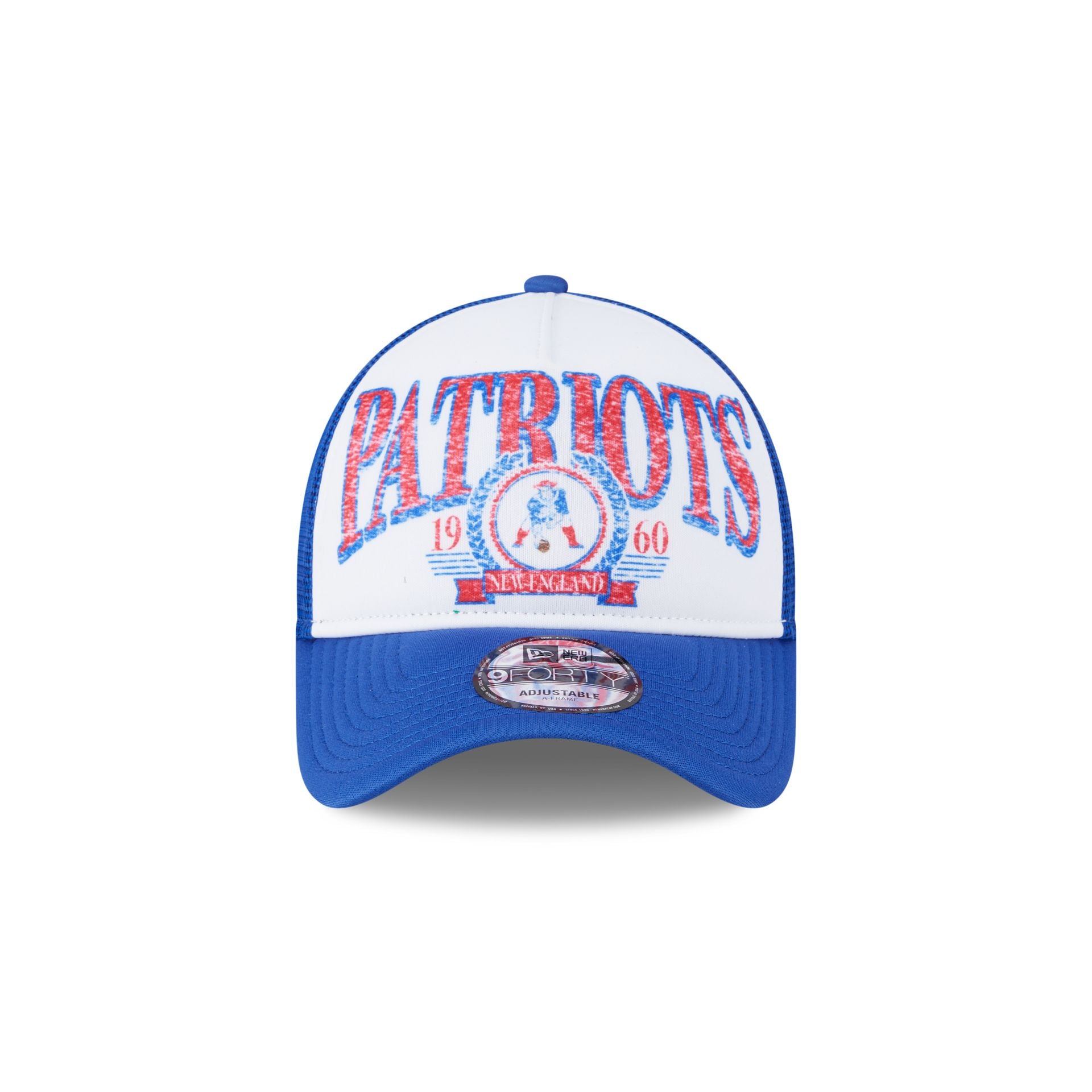 New England Patriots Distressed 9FORTY A-Frame Trucker Hat - Image 2