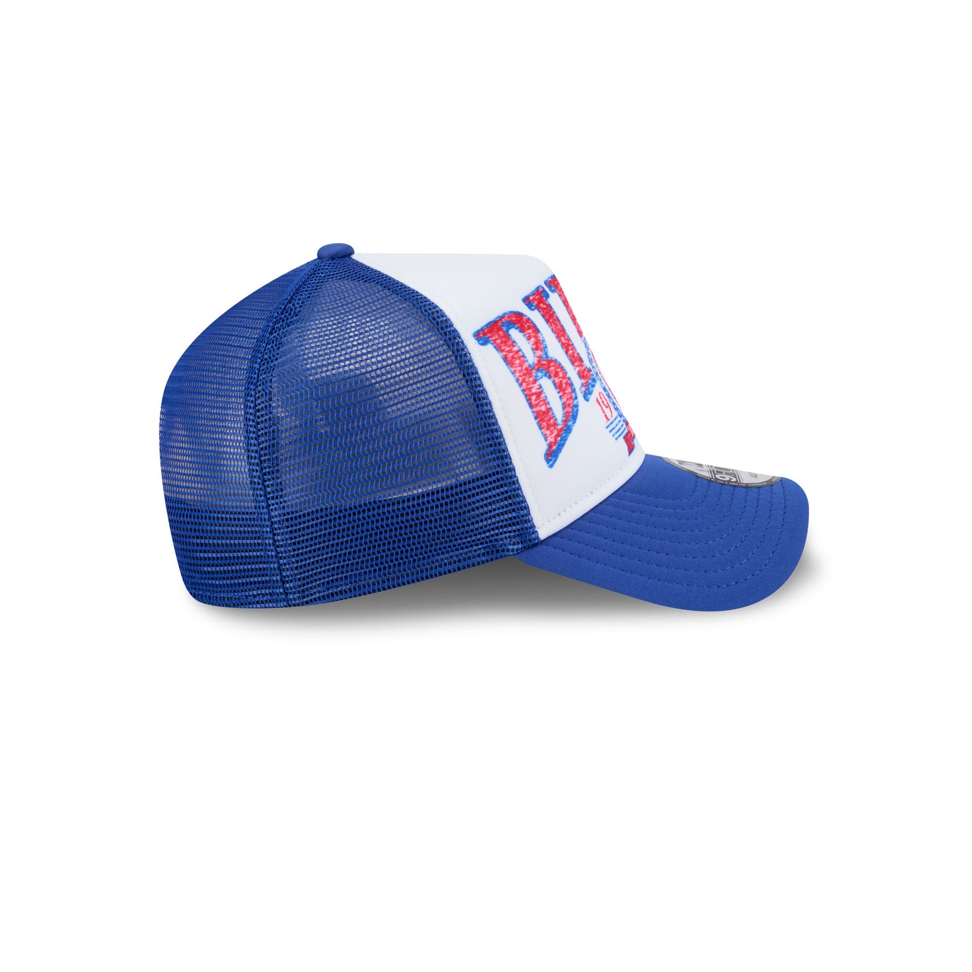 Buffalo Bills Distressed 9FORTY A-Frame Trucker Hat - Image 5