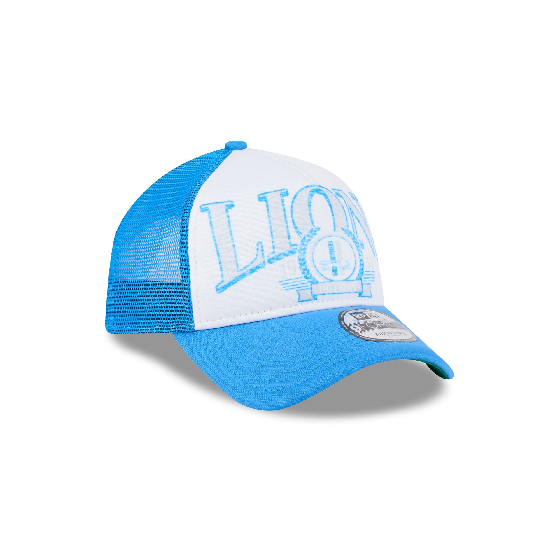 Detroit Lions Distressed 9FORTY A-Frame Trucker Hat - Image 3