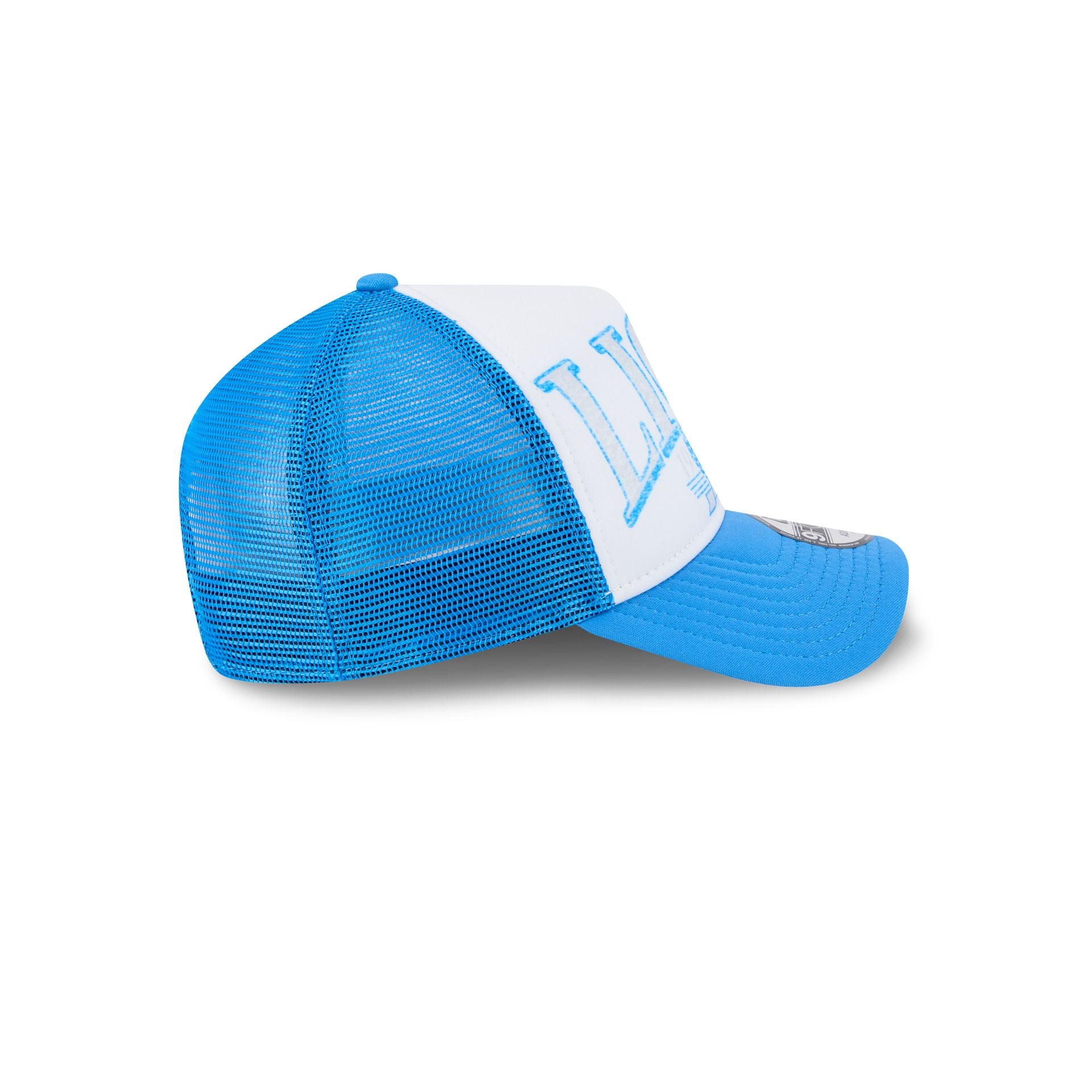 Detroit Lions Distressed 9FORTY A-Frame Trucker Hat - Image 5
