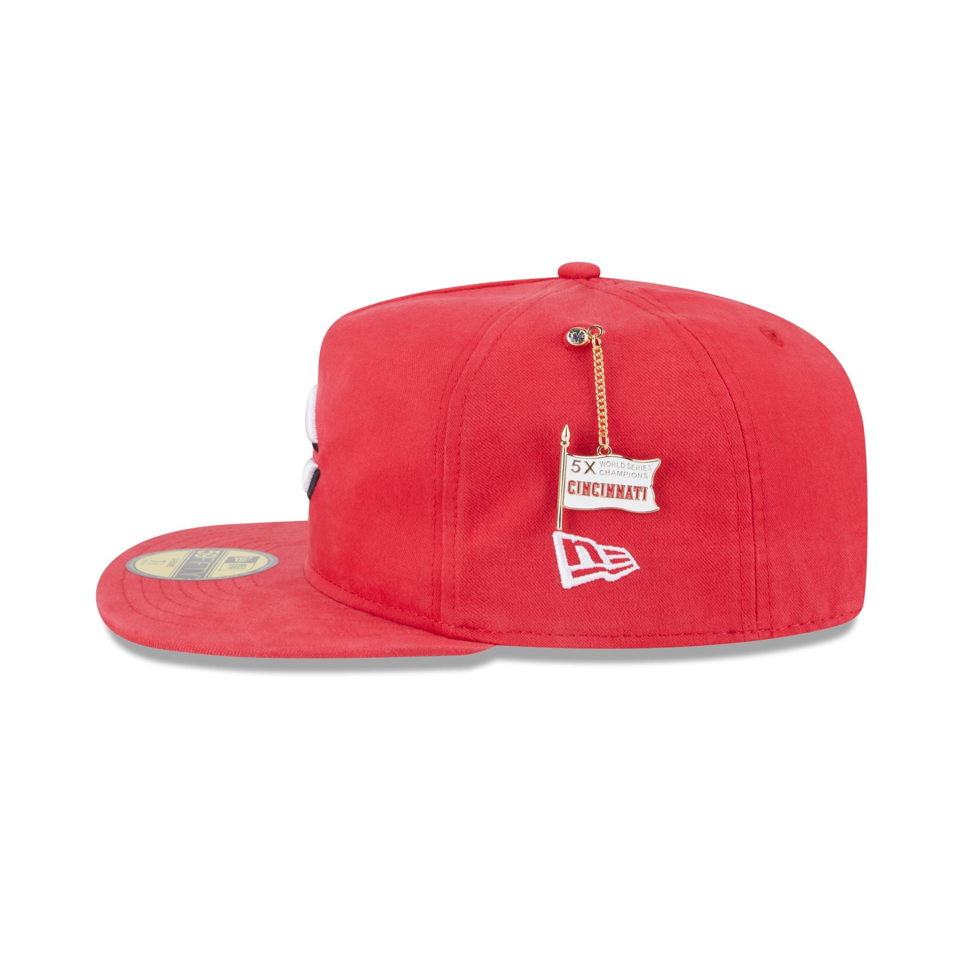 Cincinnati Reds Championship Side Flag 59FIFTY A-Frame Fitted Hat - Image 4