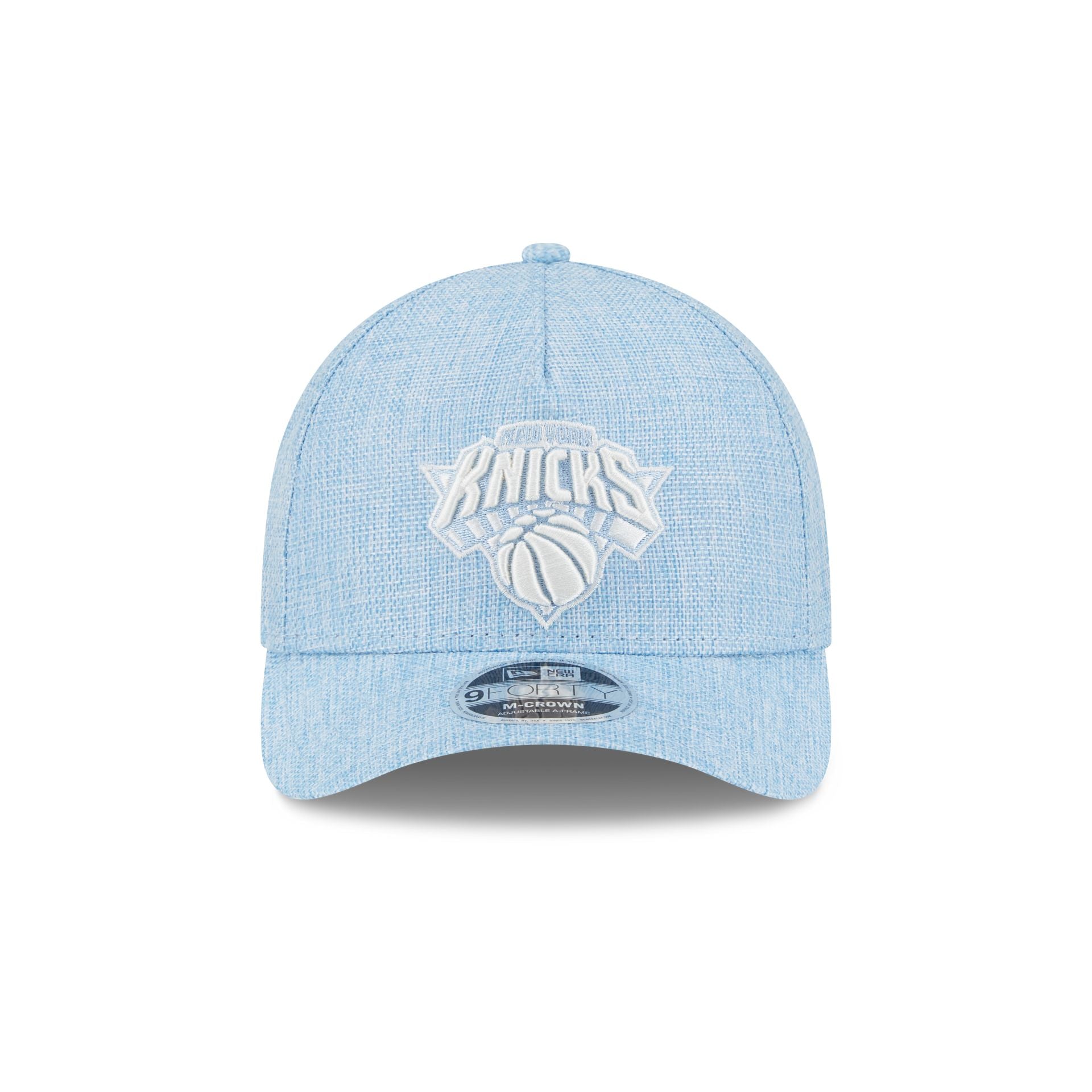 New York Knicks Cotton Weaver Blue 9FORTY M-Crown A-Frame Snapback Hat - Image 2