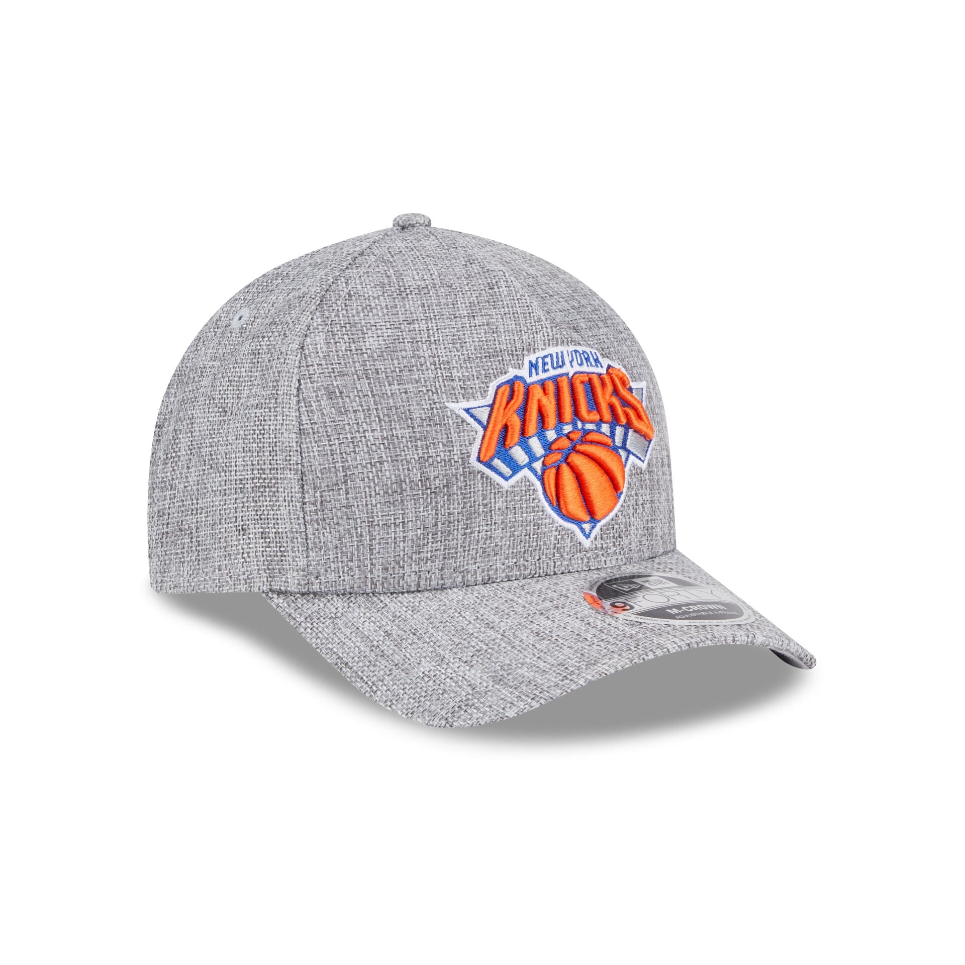 New York Knicks Cotton Weave Gray 9FORTY M-Crown A-Frame Snapback Hat - Image 3