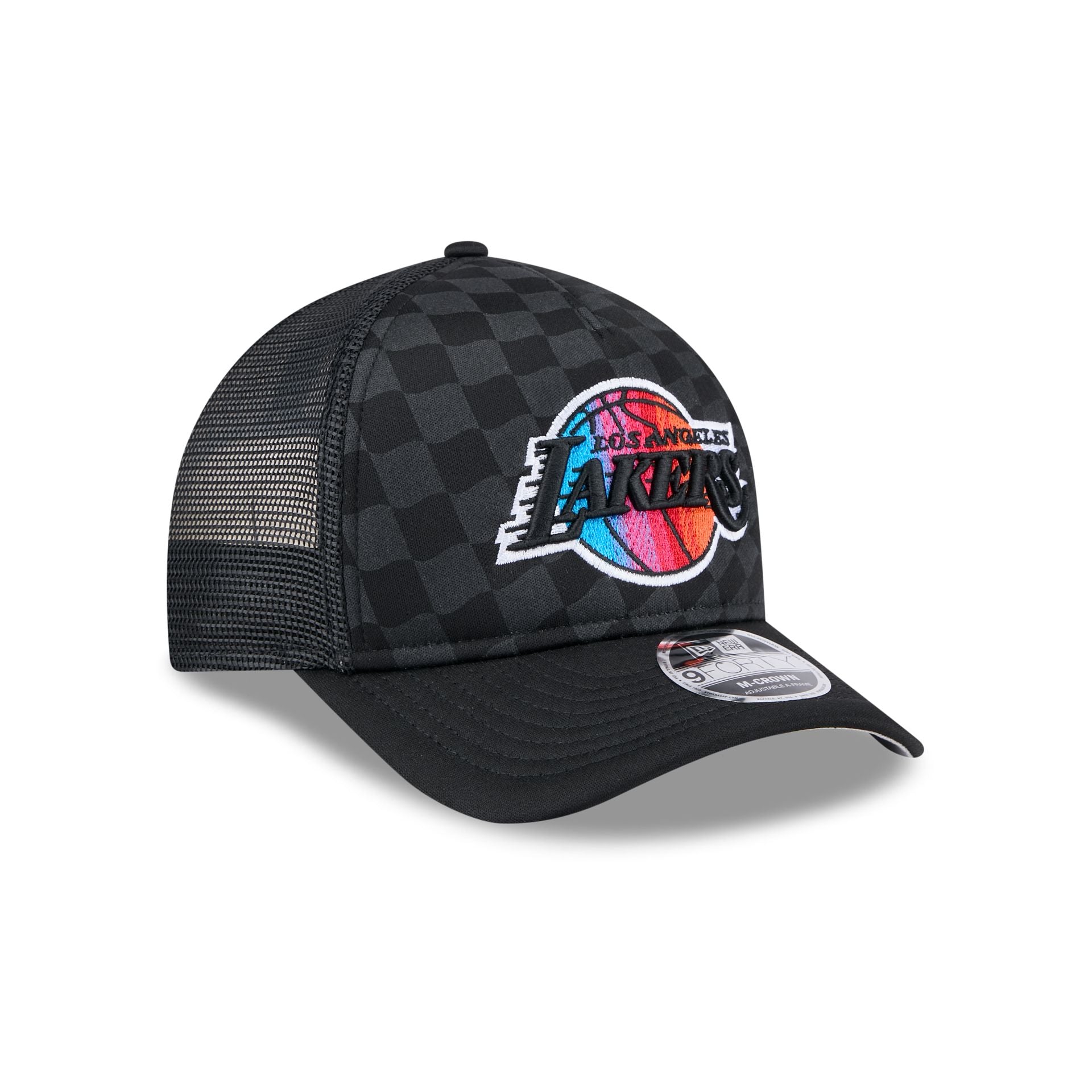 Los Angeles Lakers Gradient Raceway 9FORTY M-Crown A-Frame Trucker Hat - Image 3