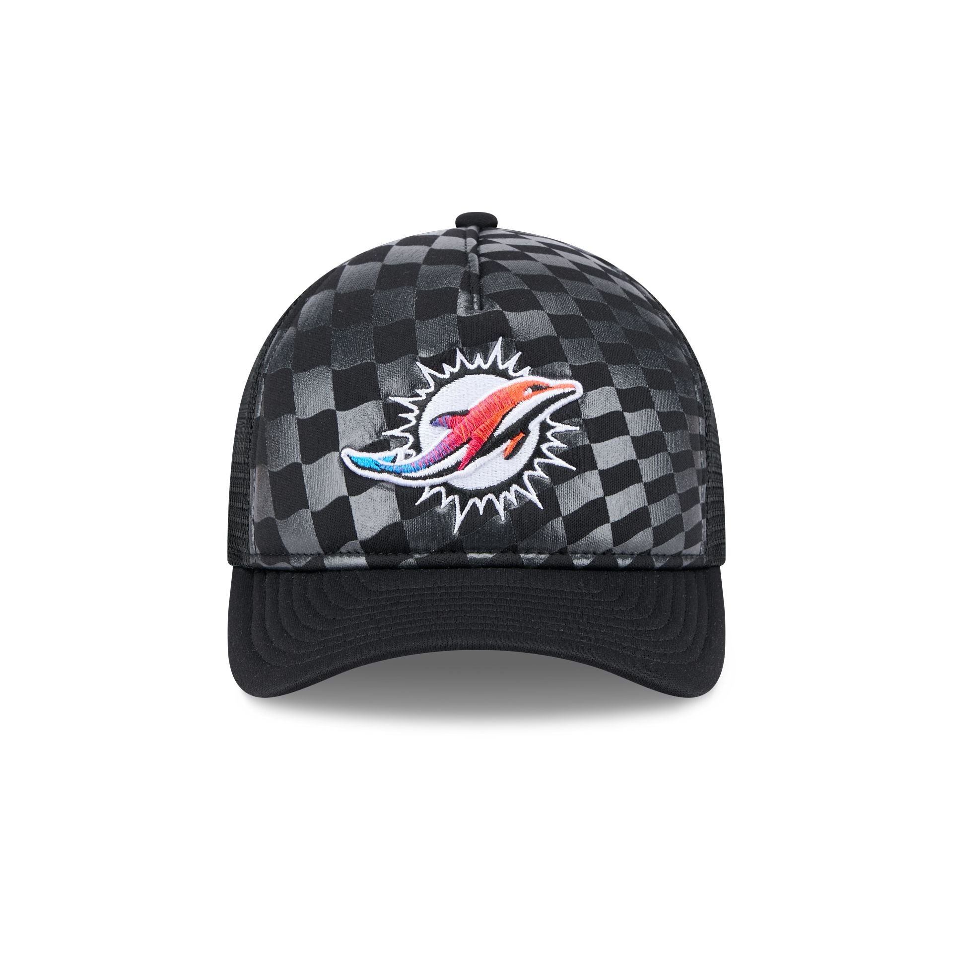 Miami Dolphins Gradient Raceway 9FORTY M-Crown A-Frame Trucker Hat - Image 2