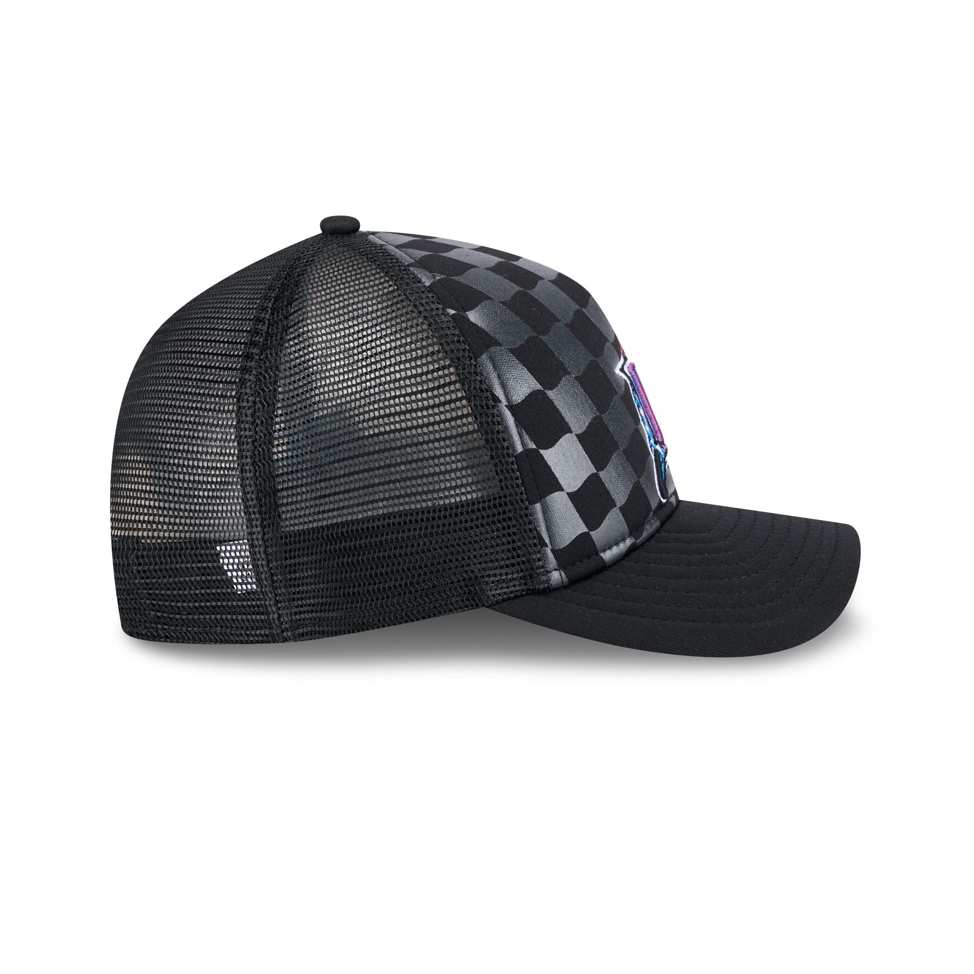 Miami Marlins Gradient Raceway 9FORTY M-Crown A-Frame Trucker Hat - Image 5