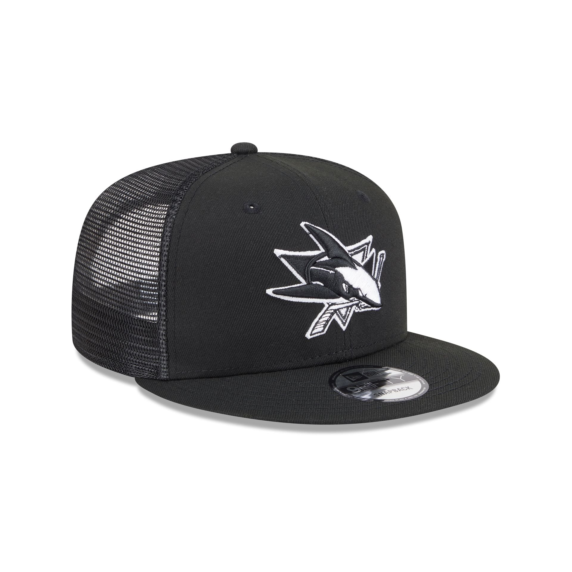 San Jose Sharks Black 9FIFTY Trucker Hat - Image 3
