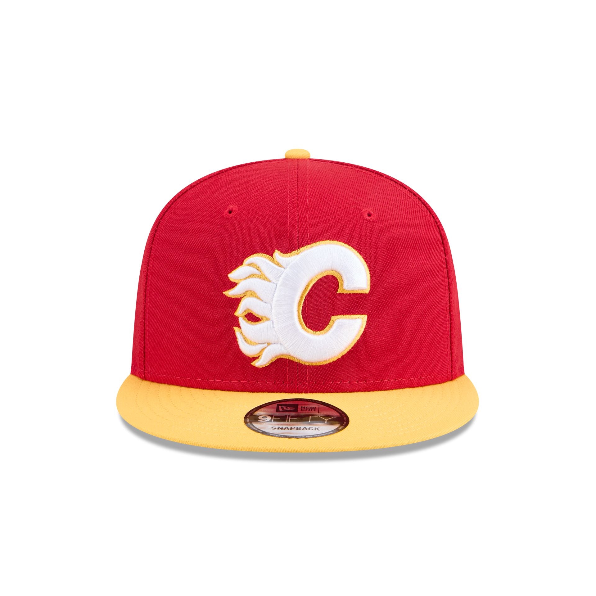 Calgary Flames Yellow Visor 9FIFTY Snapback Hat - Image 2