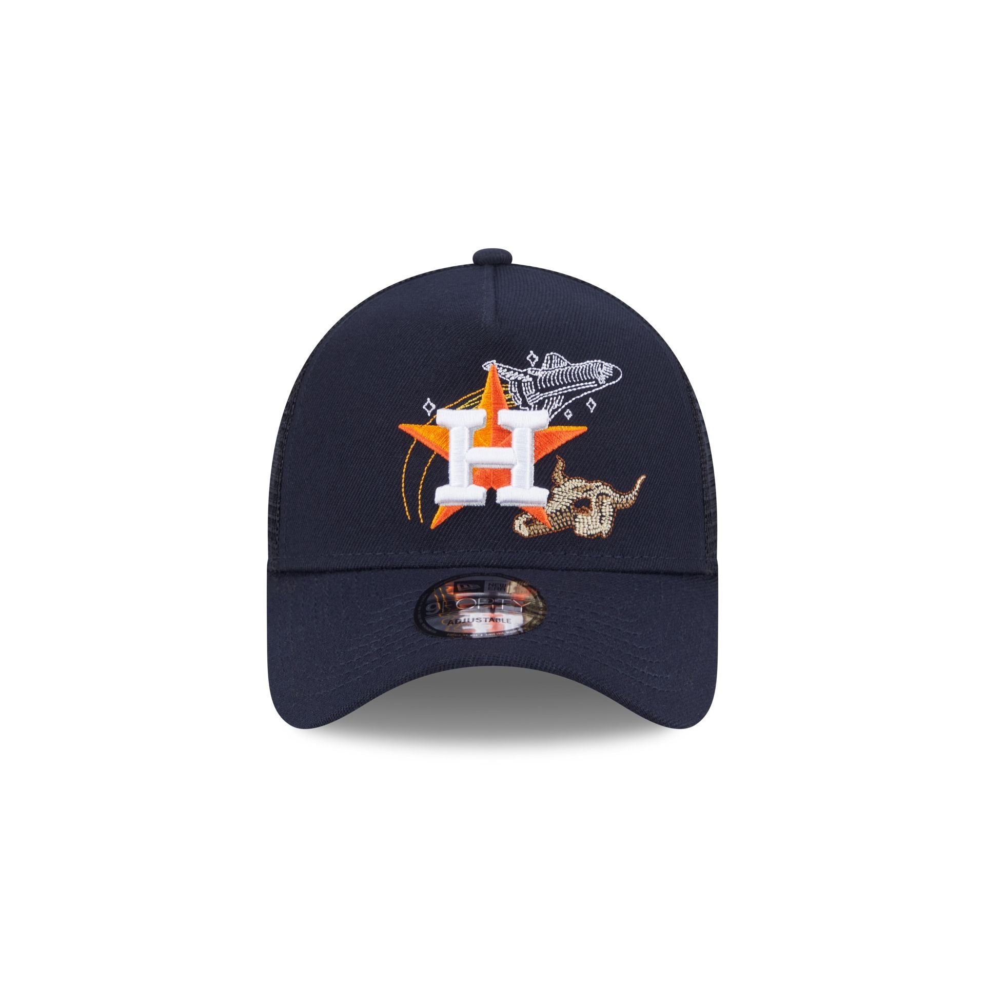 Houston Astros State Stitch 9FORTY A-Frame Trucker Hat - Image 2