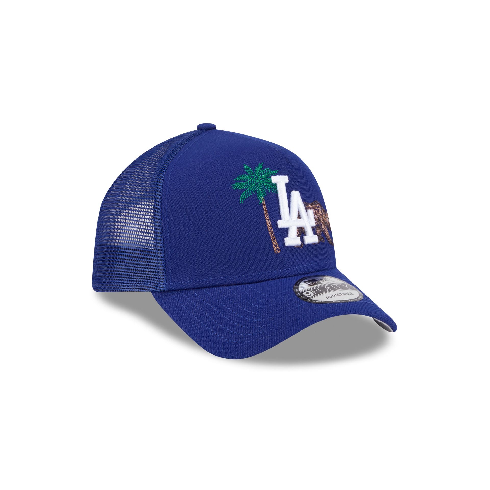 Los Angeles Dodgers State Stitch 9FORTY A-Frame Trucker Hat - Image 3
