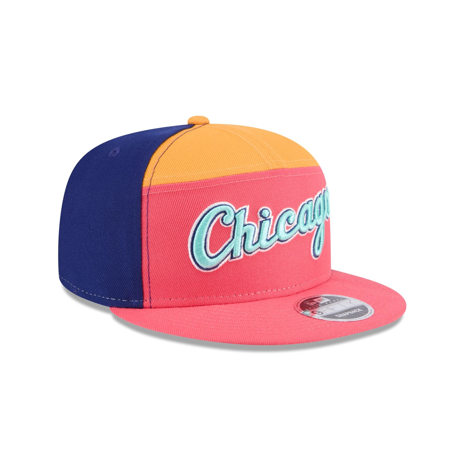 Chicago White Sox Coral Split Panel 9FIFTY Snapback Hat - Image 3