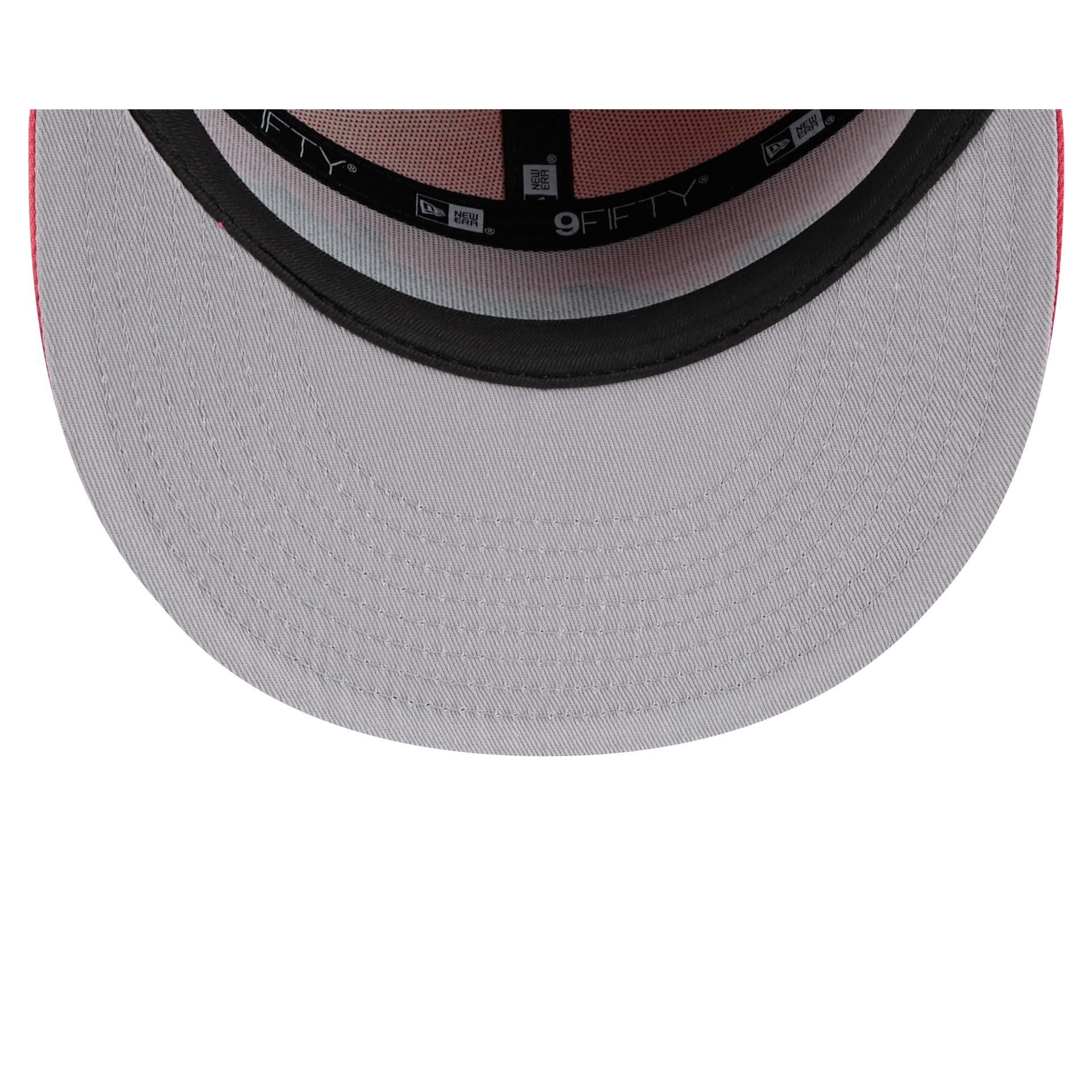 Los Angeles Dodgers Coral Split Panel 9FIFTY Snapback Hat - Image 7