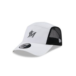 Miami Marlins White Poly Runner Adjustable Hat