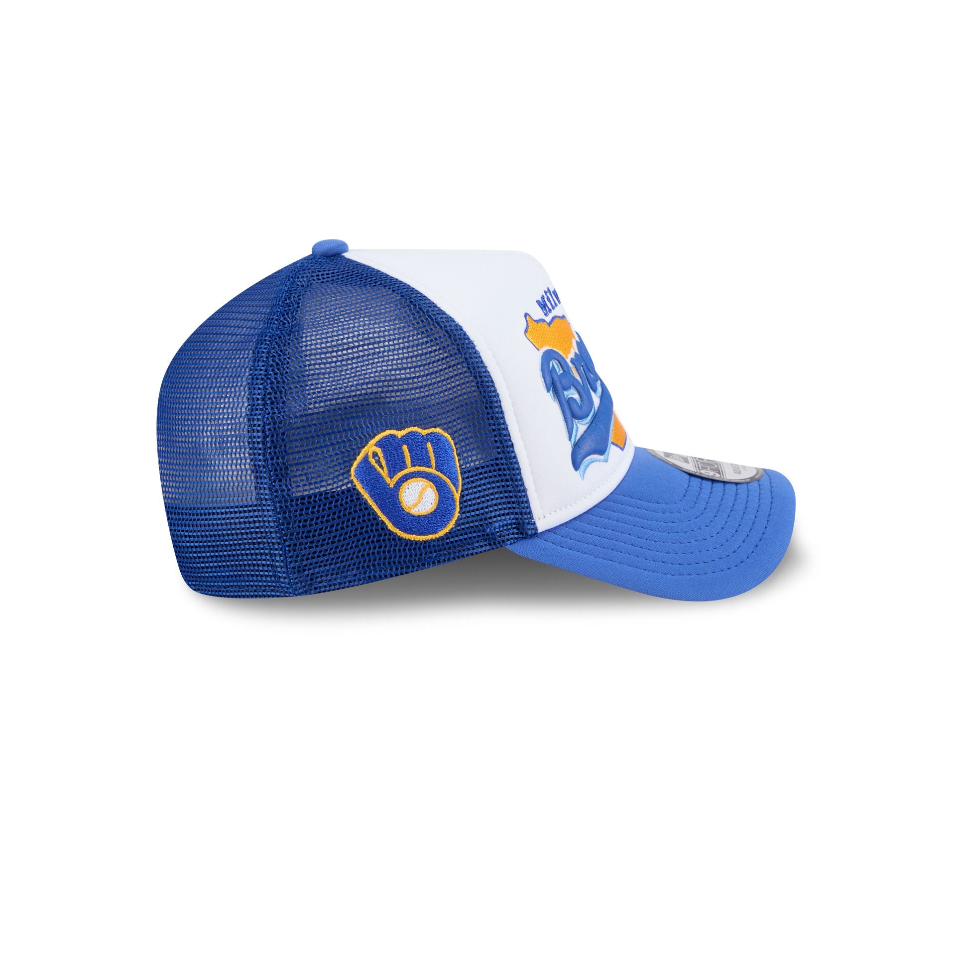 Milwaukee Brewers State Flower 9FORTY A-Frame Trucker Hat - Image 4