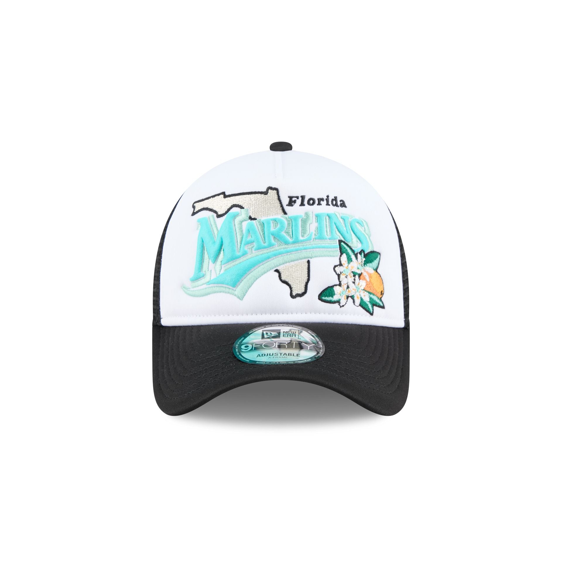 Miami Marlins State Flower 9FORTY A-Frame Trucker Hat - Image 2