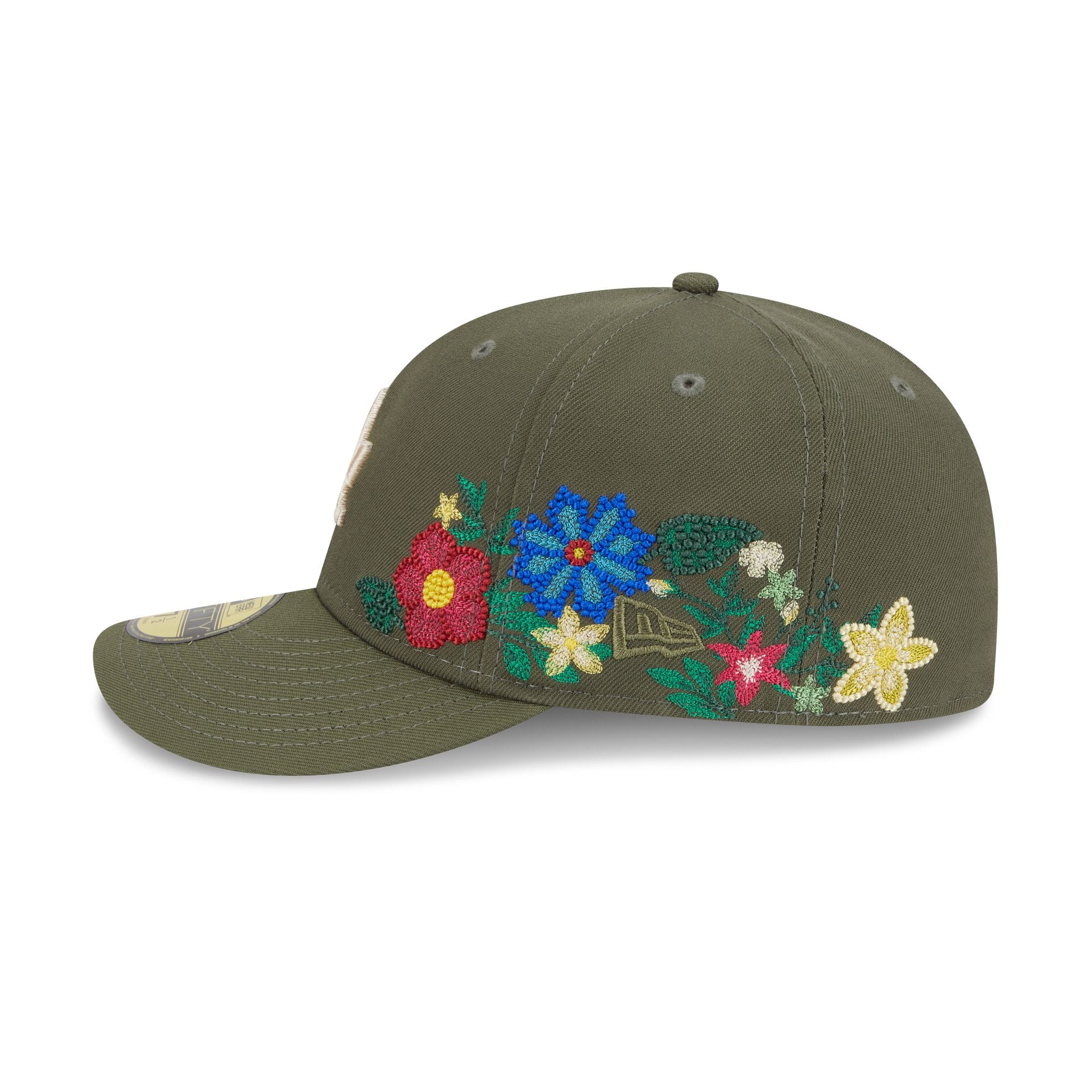 Los Angeles Dodgers Tonal Florals Olive 59FIFTY Fitted Hat - Image 4